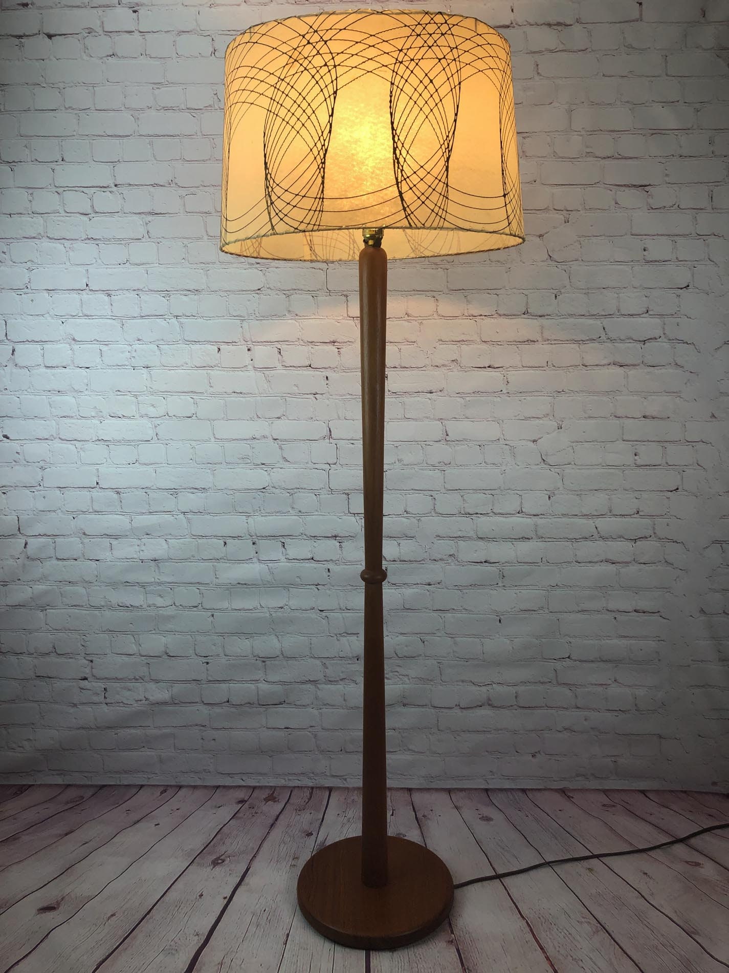 Teak Floor Lamp, Mid Century Teak Floor Lamp, Danish Floor Lamp, MCM