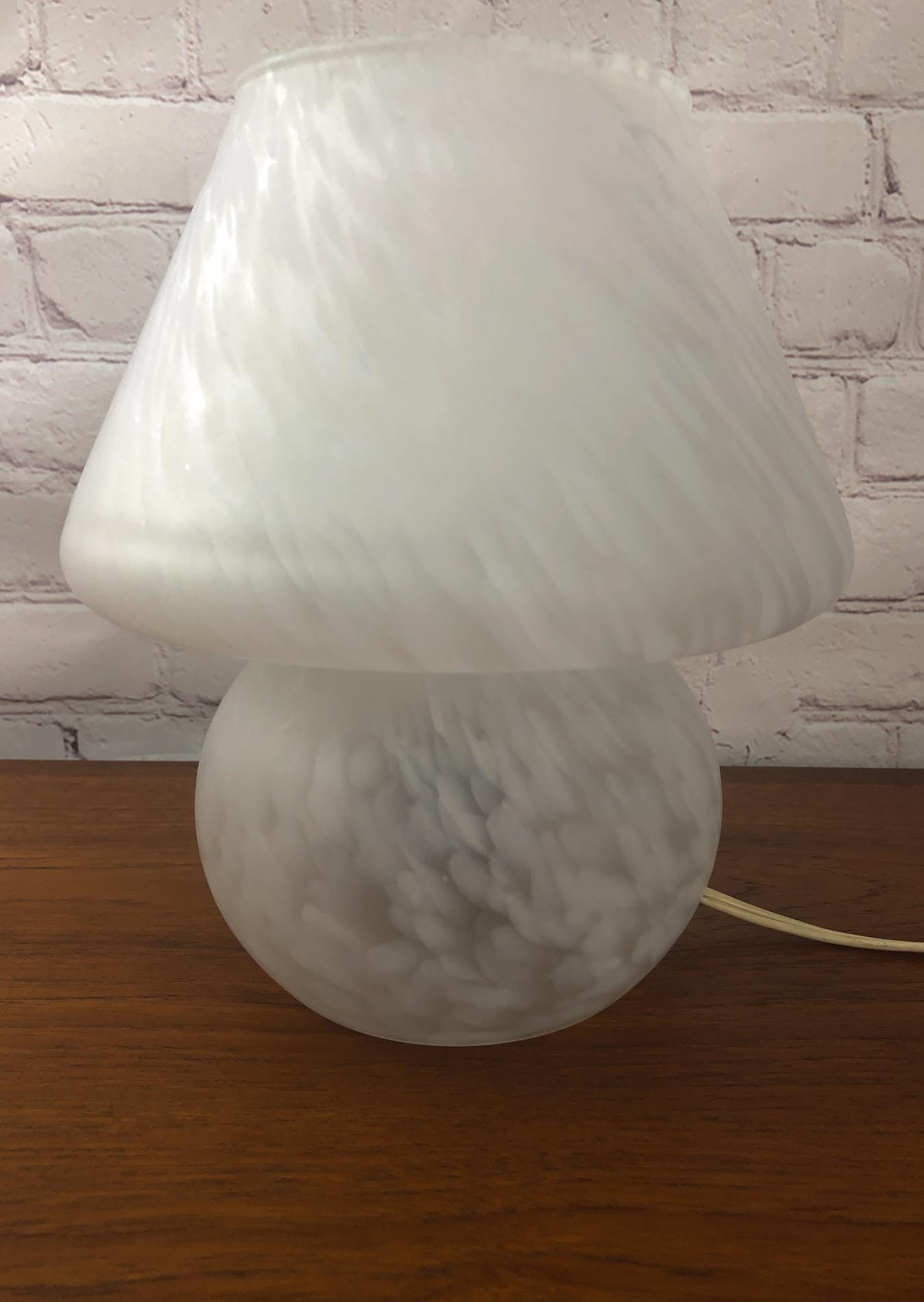 Murano Mushroom Lamp, Murano Mushroom Glass Lamp, Murano Swirl Mushroom