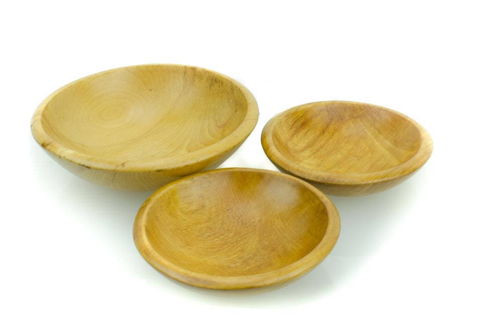 Rustic Wood Snack Bowl Set, Baribocraft Snack Bowl Set, Vintage Wooden