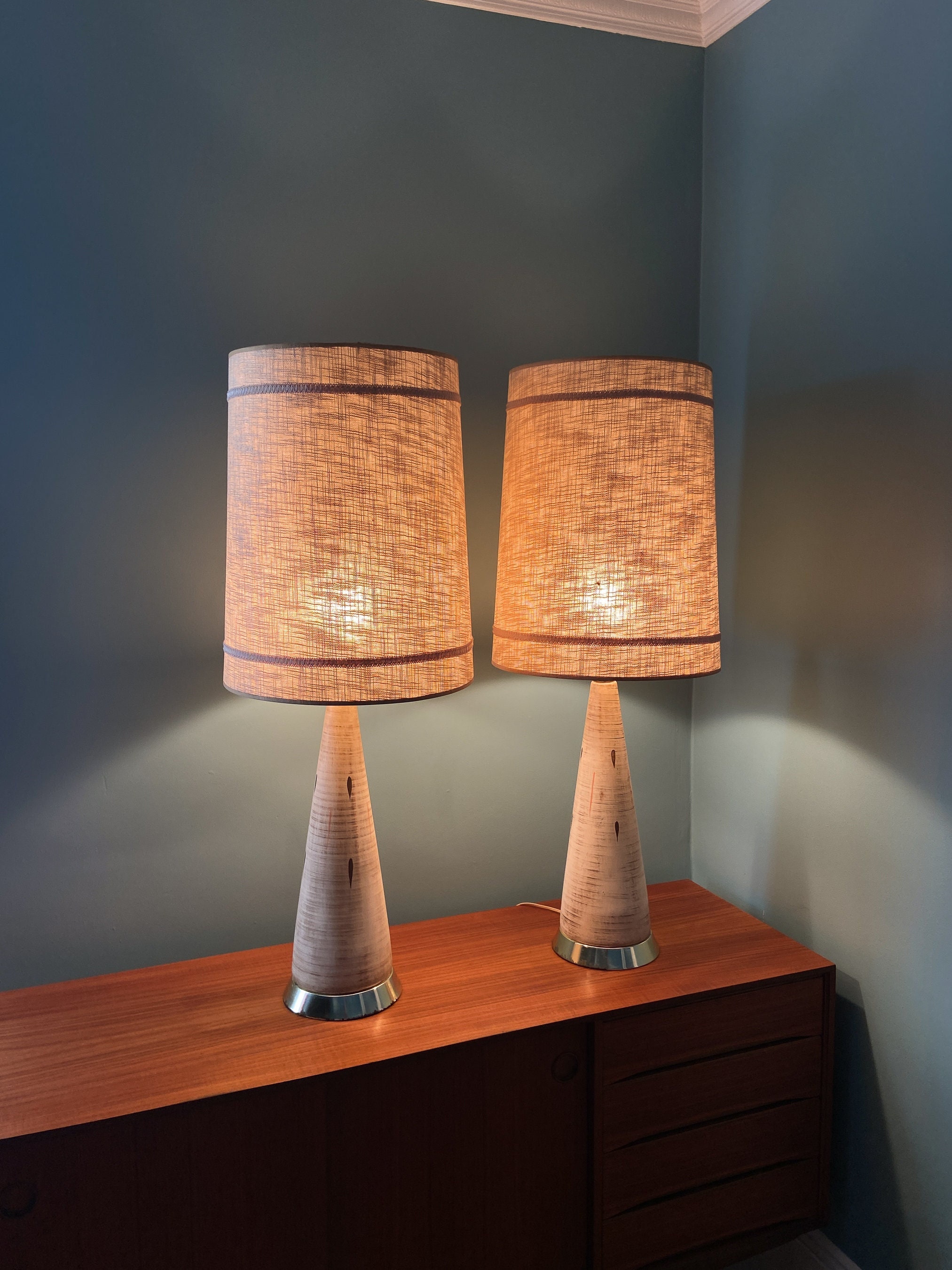Mid Century Modern Table Lamps Mid Century Chalkware Lamps MCM Table Lamps
