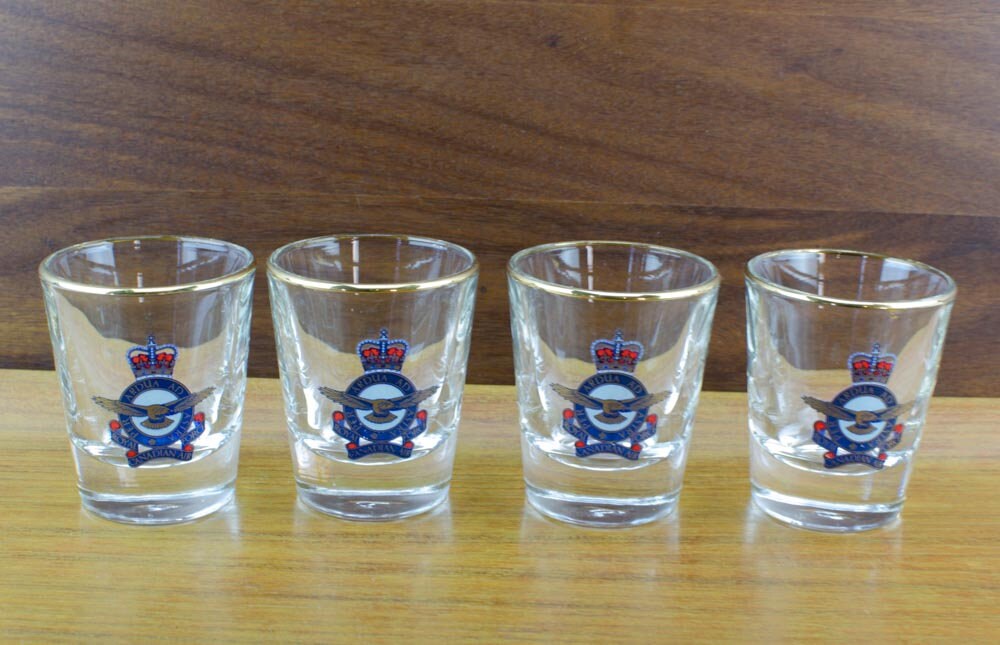 Royal Canadian Air Force Shot Glasses, Vintage RCAF Shot Glasses