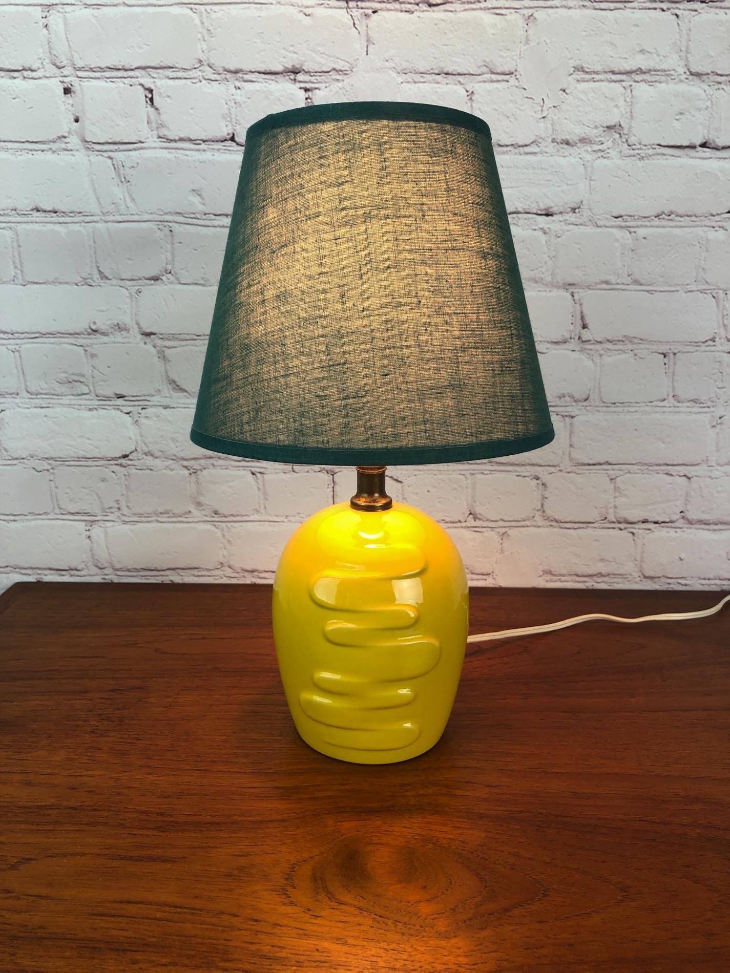 Abstract Yellow Table Lamp, Yellow Ceramic Table Lamp, Abstract Ceramic