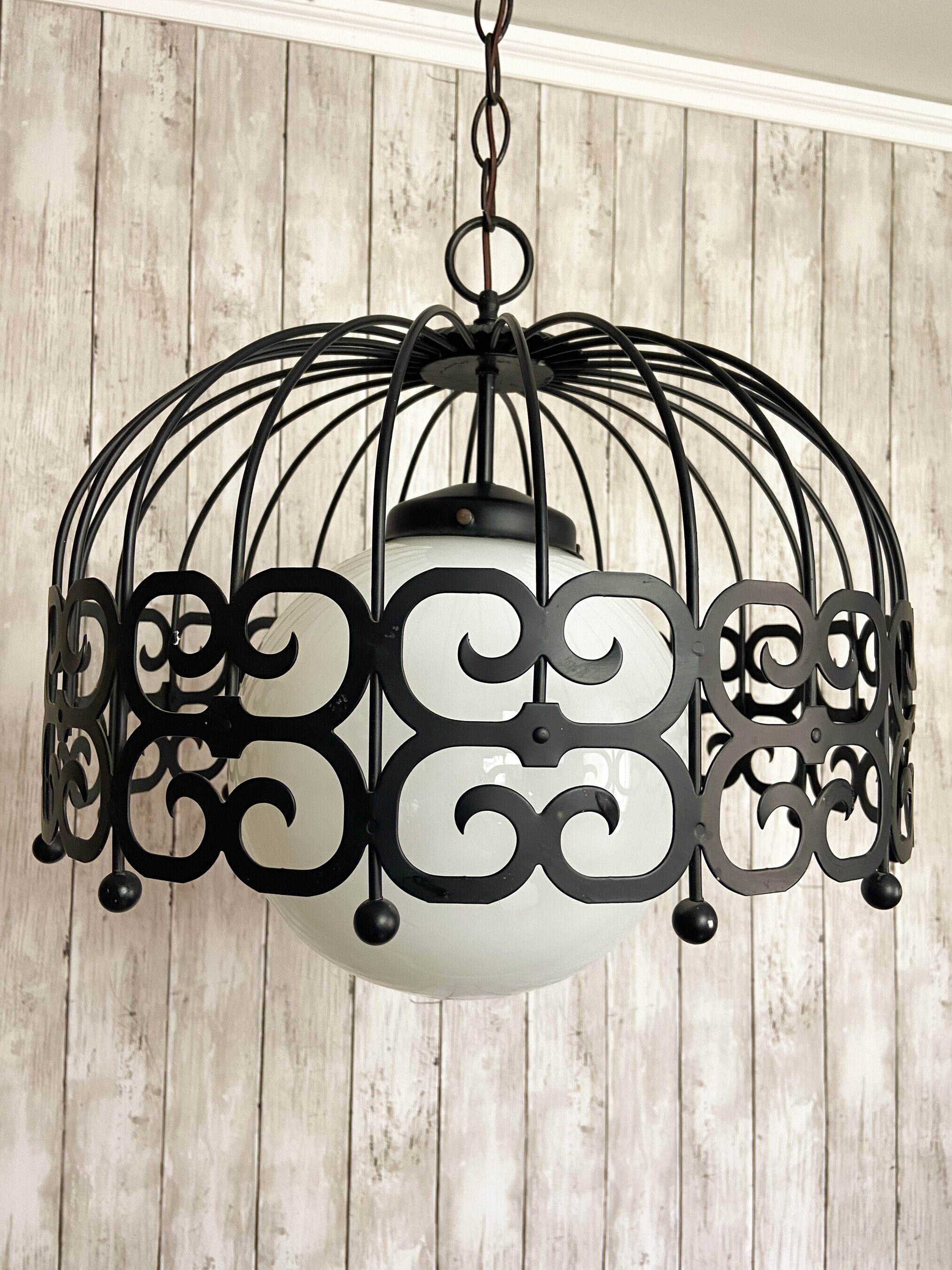 Arthur Umanoff Light Wrought Iron Light Mid Century Light Umbrella