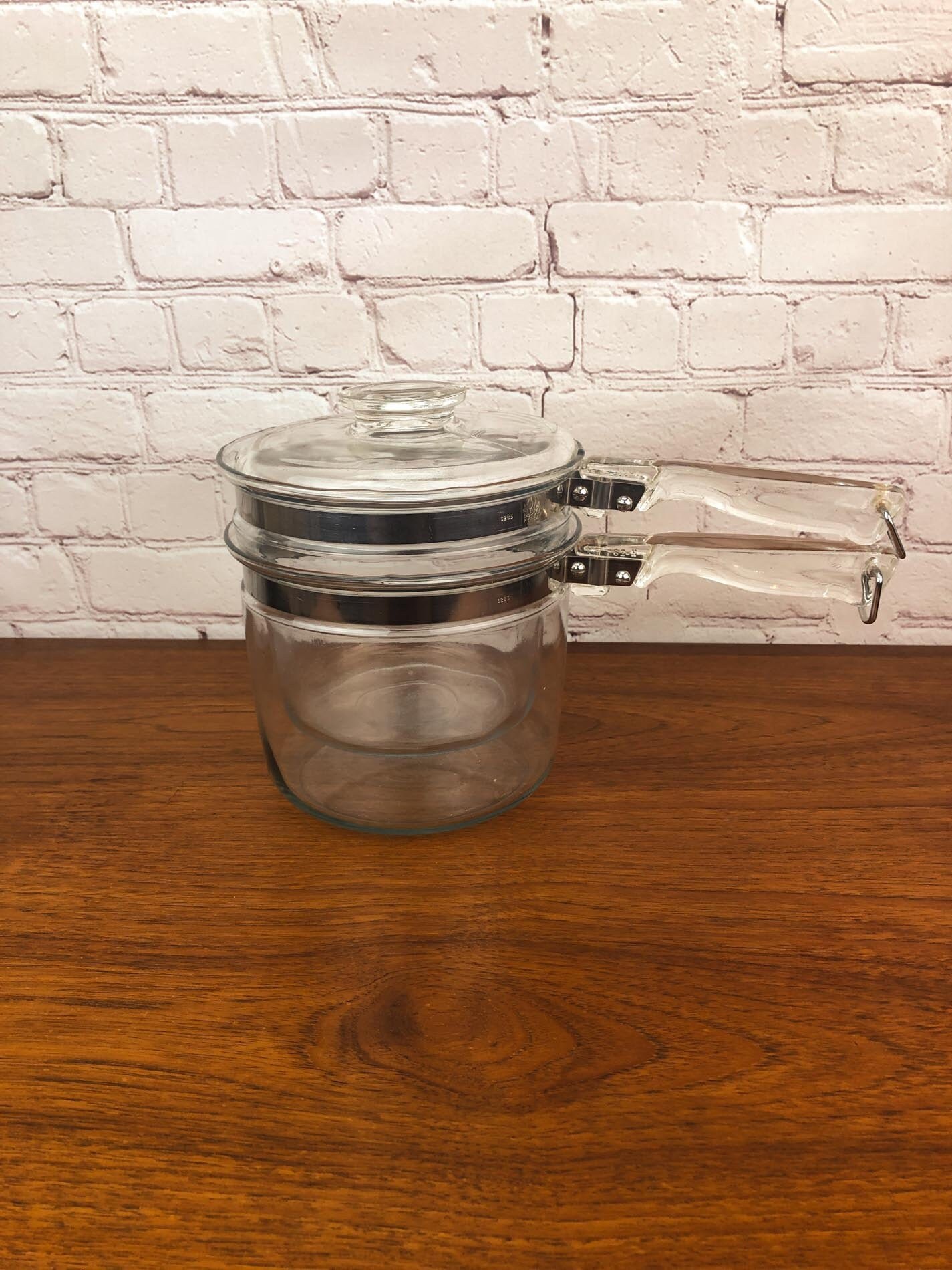 Pyrex Double Boiler, Flameware Double Boiler, Vintage Pyrex Boiler