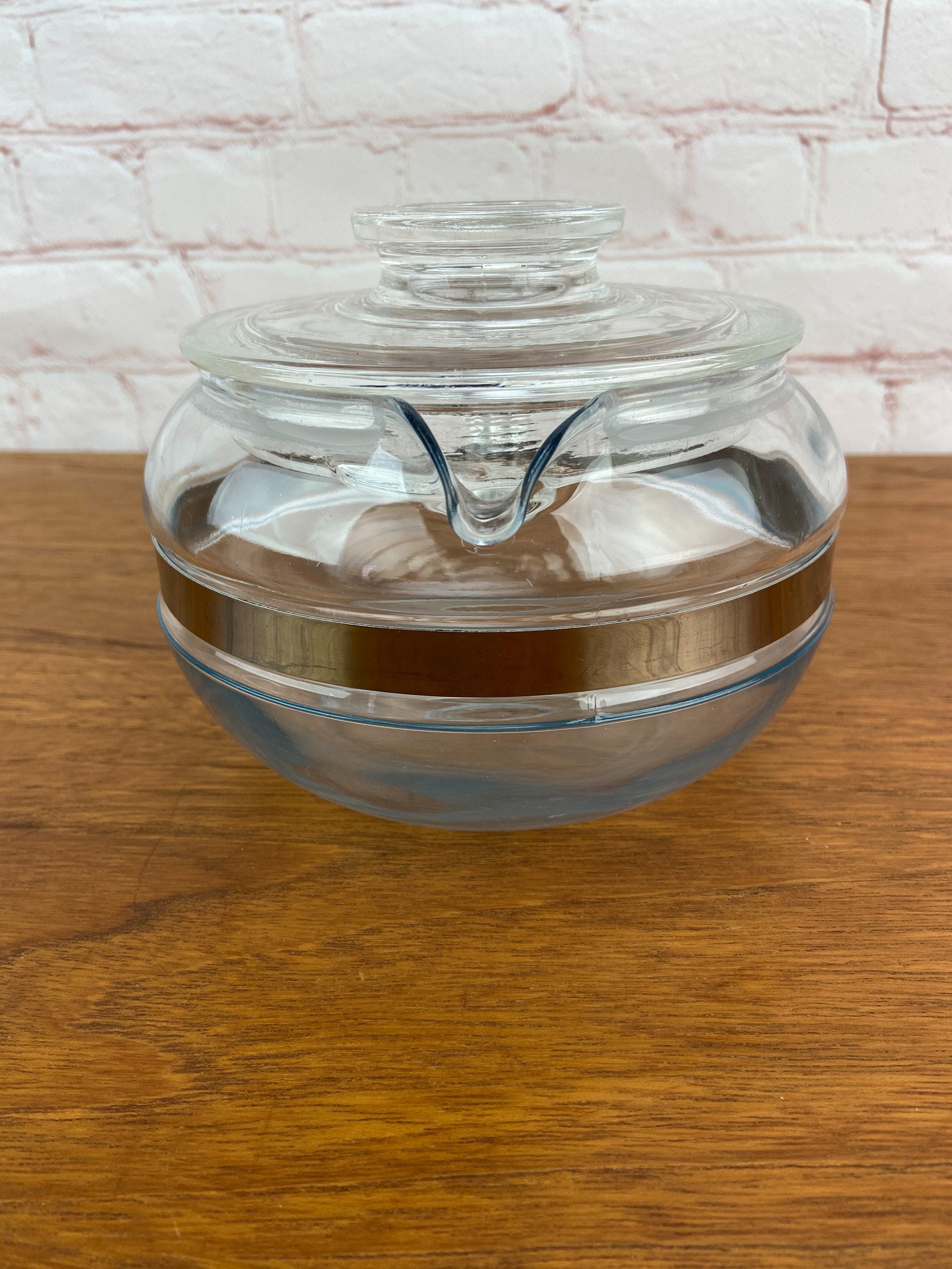 Pyrex Teapot, Clear Glass Flameware, Pyrex Flameware 8446 B 6 Cup