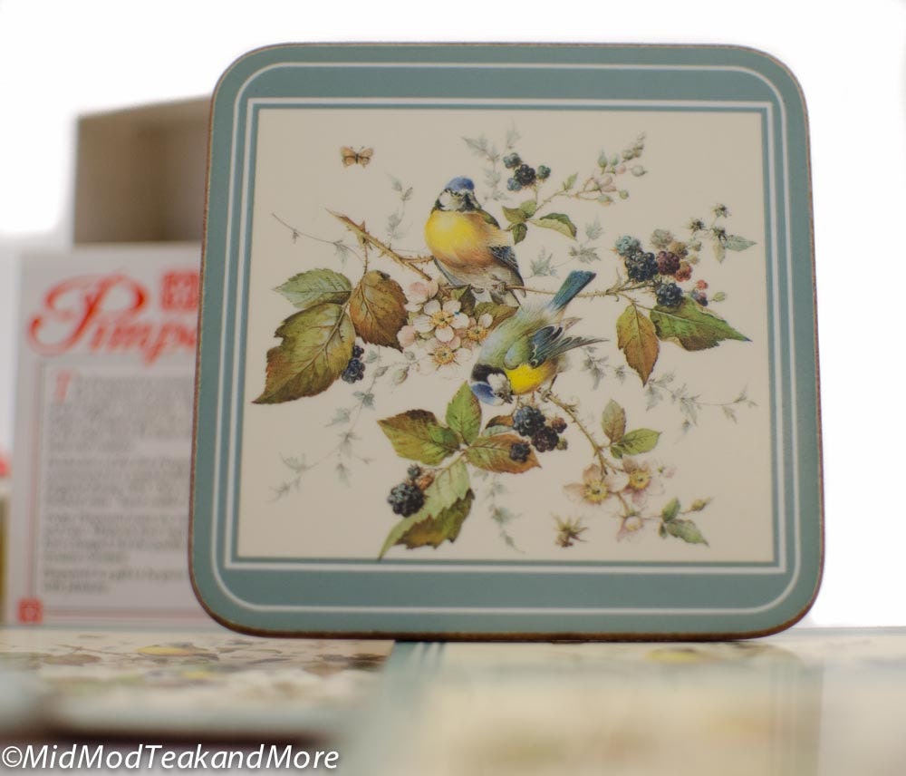 Vintage Coasters De Luxe by Pimpernel Birds and Berries Made in England