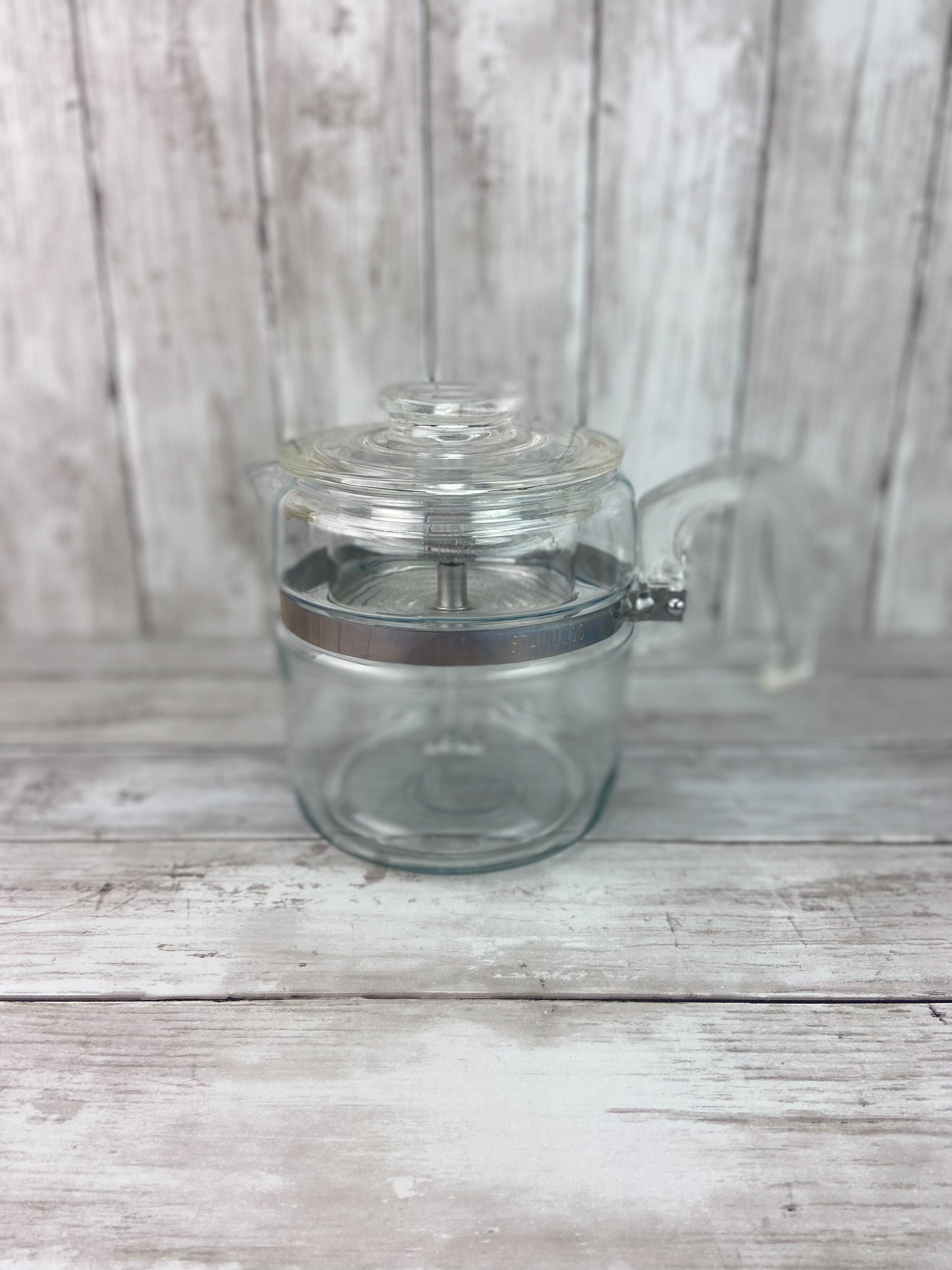 Pyrex 6 Cup Percolator Clear Glass Percolator 7756B Pyrex Flameware