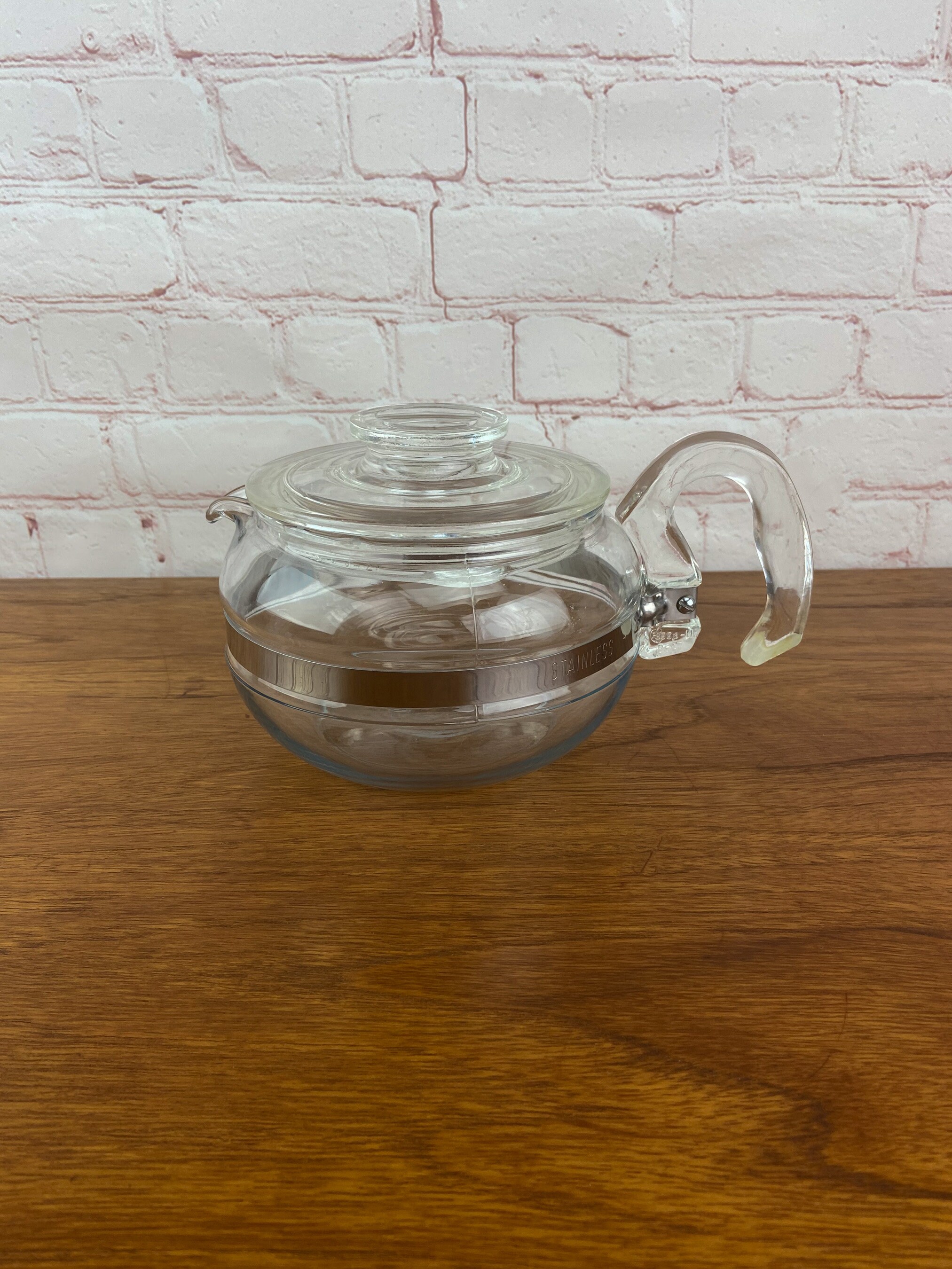 Pyrex Teapot, Clear Glass Flameware, Pyrex Flameware 8446 B