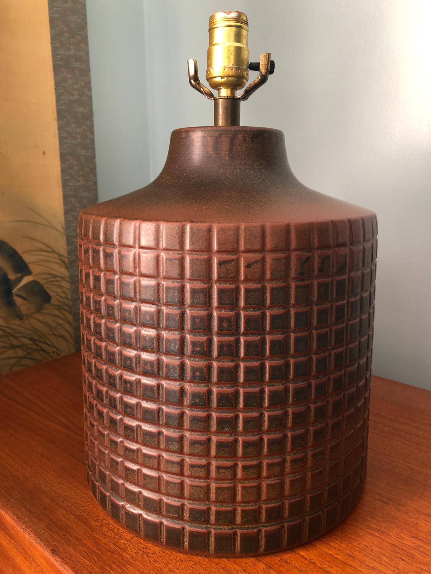 Lotte Lamp, Lotte and Gunnar Bostlund Ceramic Lamp, Danish Ceramic Lamp