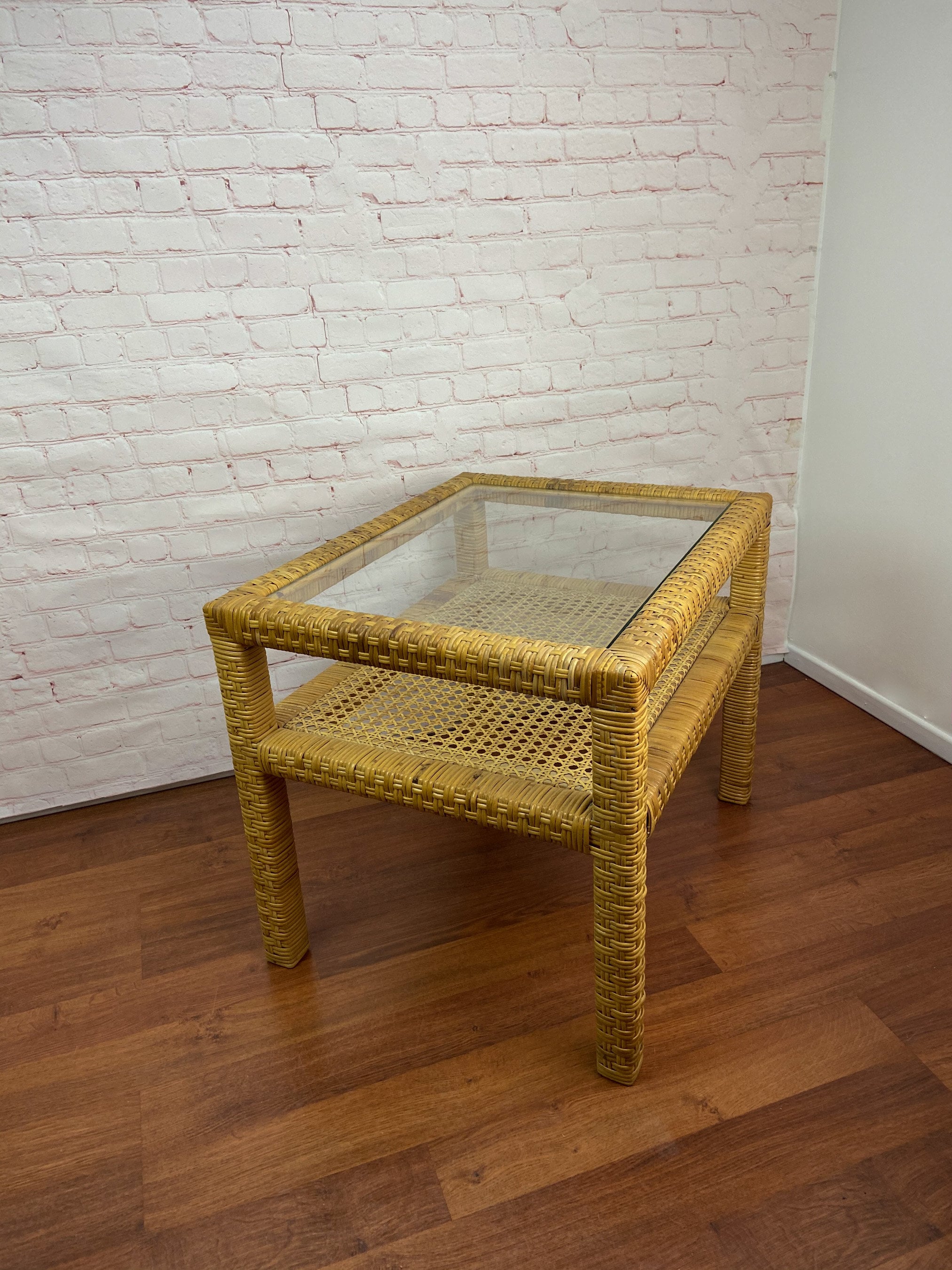 Rattan End Table, Rattan Side Table, Bamboo End Table, Boho End Table