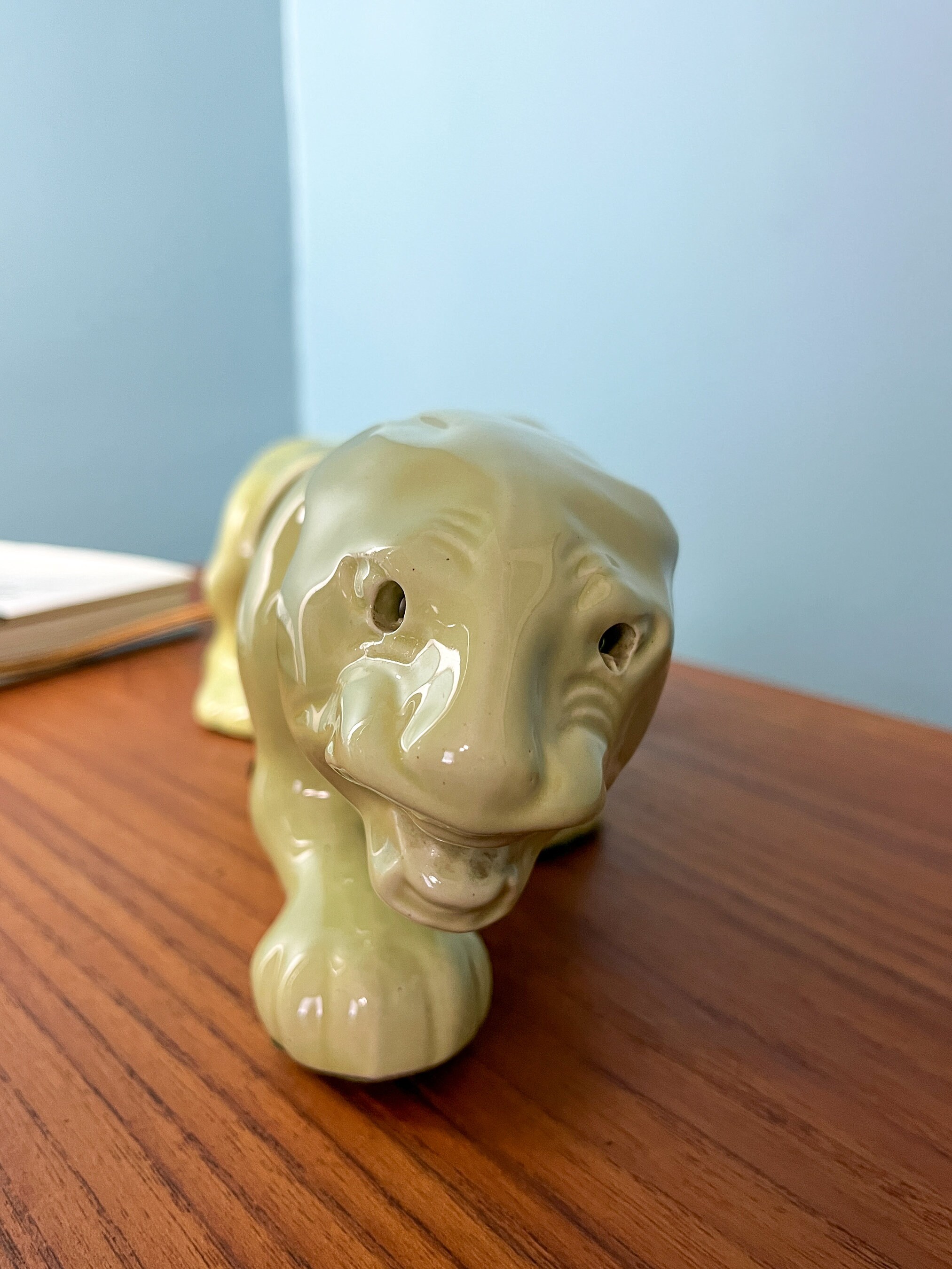 Mid Century Lamp Vintage Chartreuse Green TV Lamp Panther Lamp Green