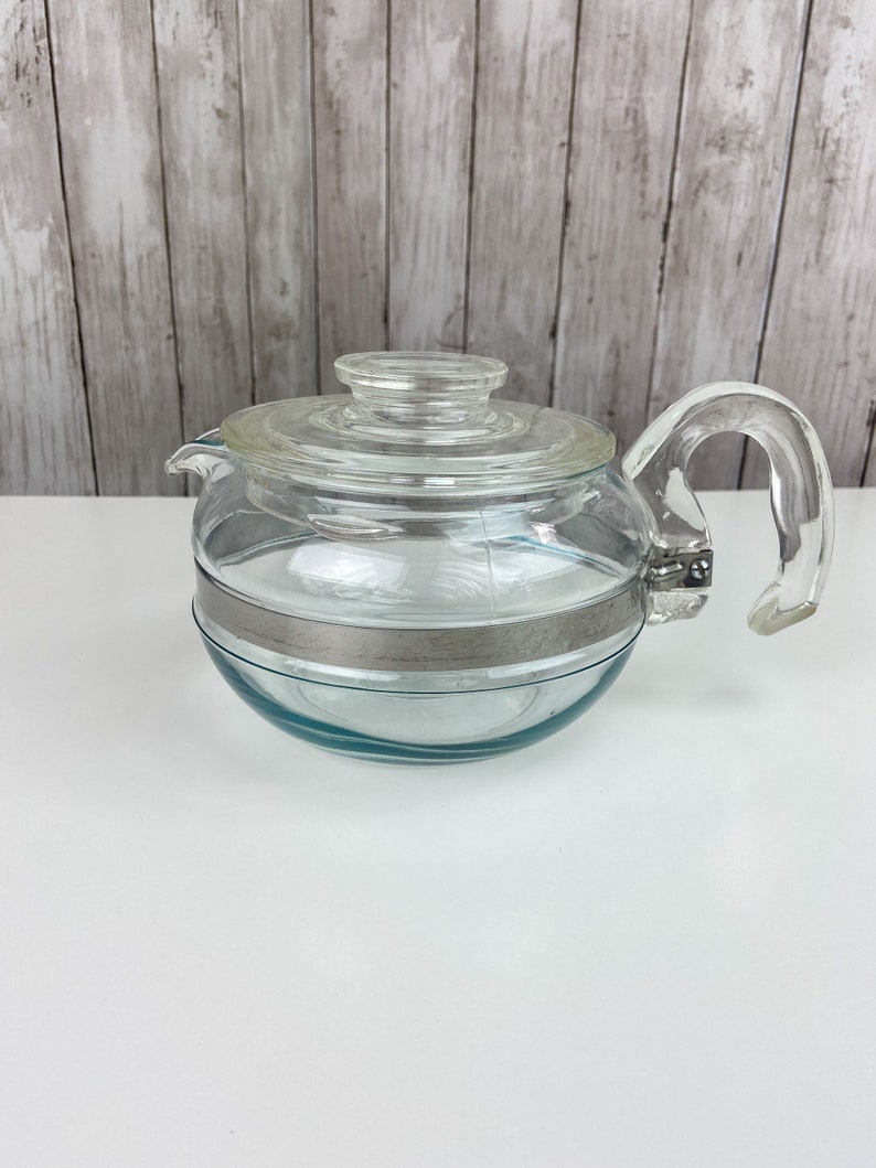 Pyrex Teapot Clear Glass Flameware Pyrex Flameware 8446 B Etsy