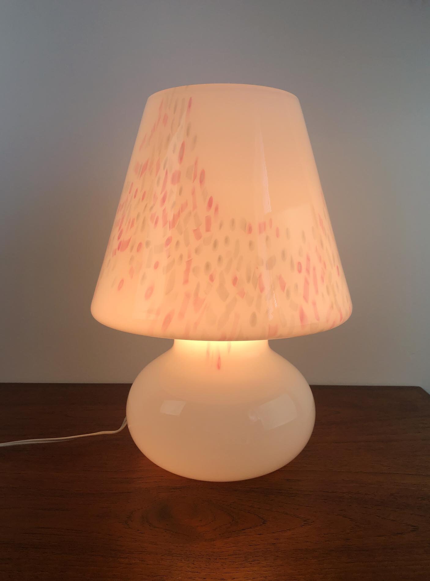 Murano Mushroom Lamp, Vetri Murano Mushroom Glass Lamp, Murano Confetti