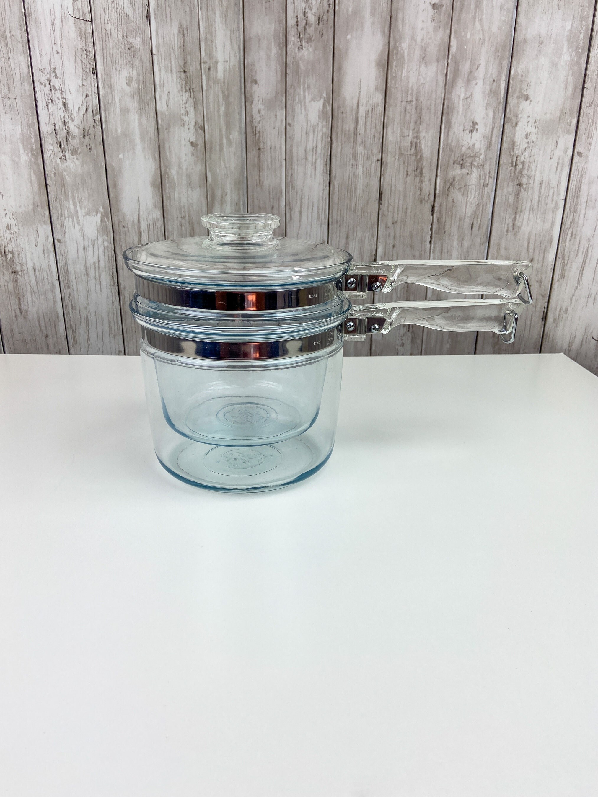 Pyrex Double Boiler Flameware Vintage Pyrex Glass Glass Double Boiler