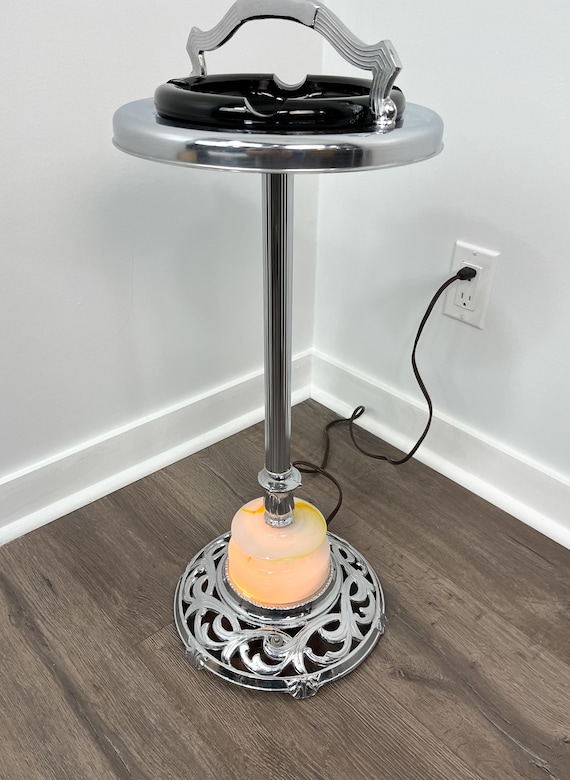 Vintage Standing Ashtray Vintage Chrome Ashtray Ashtray Stand