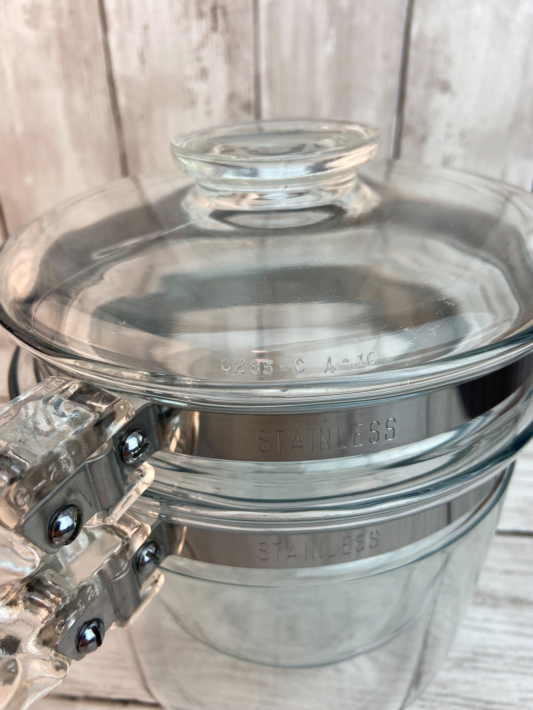 Pyrex Double Boiler Flameware Vintage Pyrex Glass Glass Double Boiler