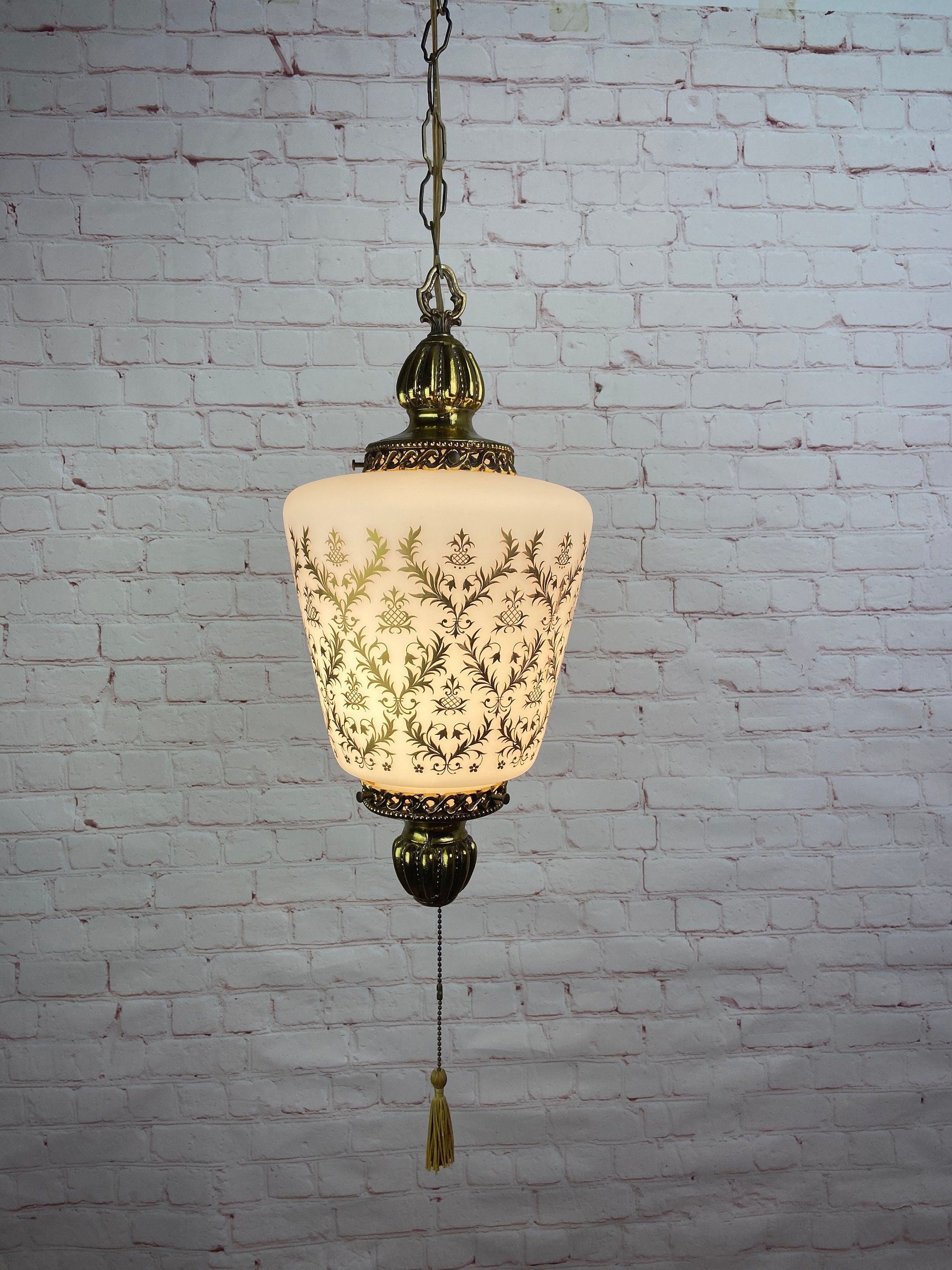 Mid Century Ceramic Swag Lamp, Vintage Swag, Boho Swag Lamp, Swag Lamp