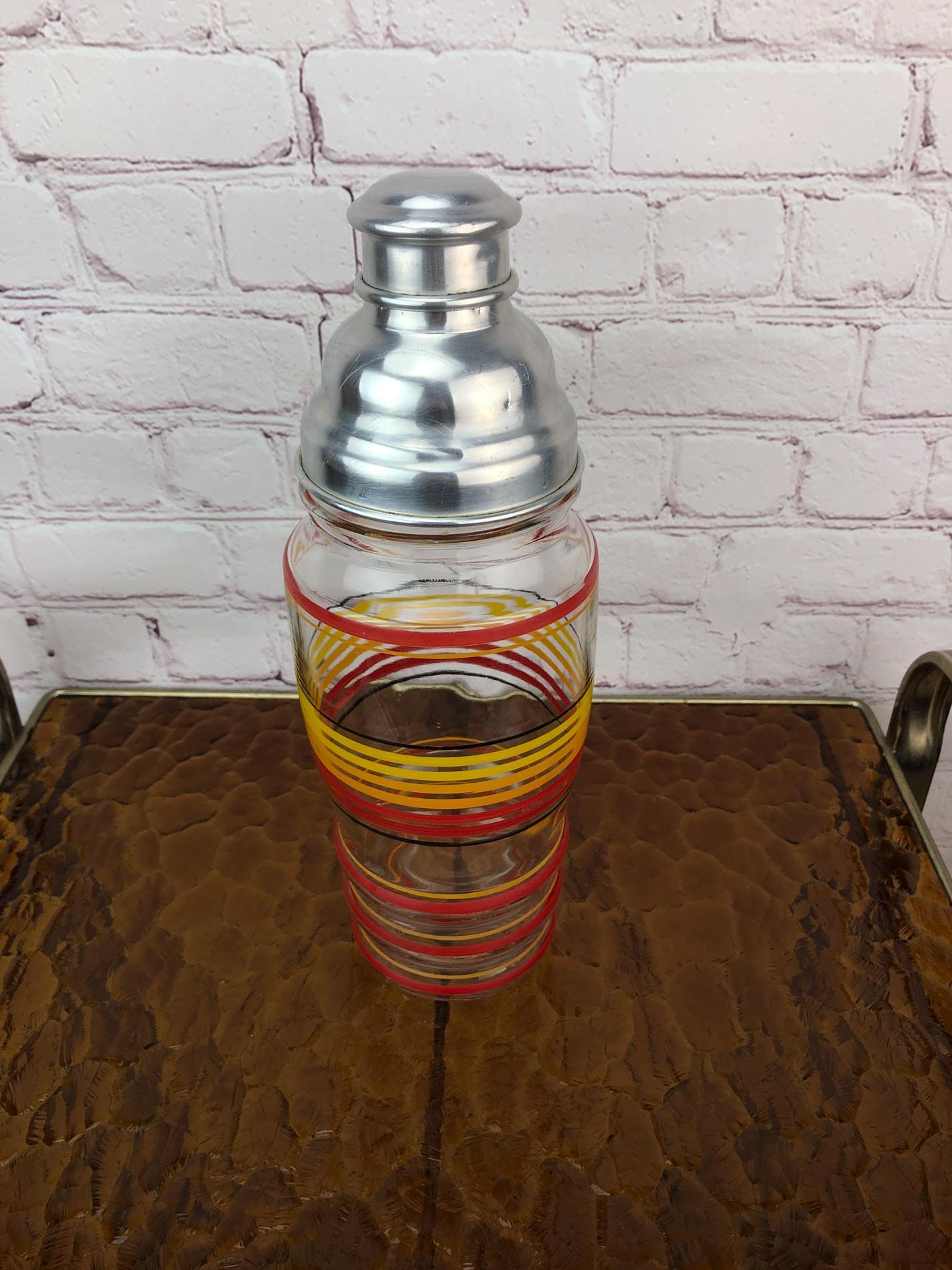Cocktail Shaker Vintage, Striped Cocktail Shaker, Anchor Hocking