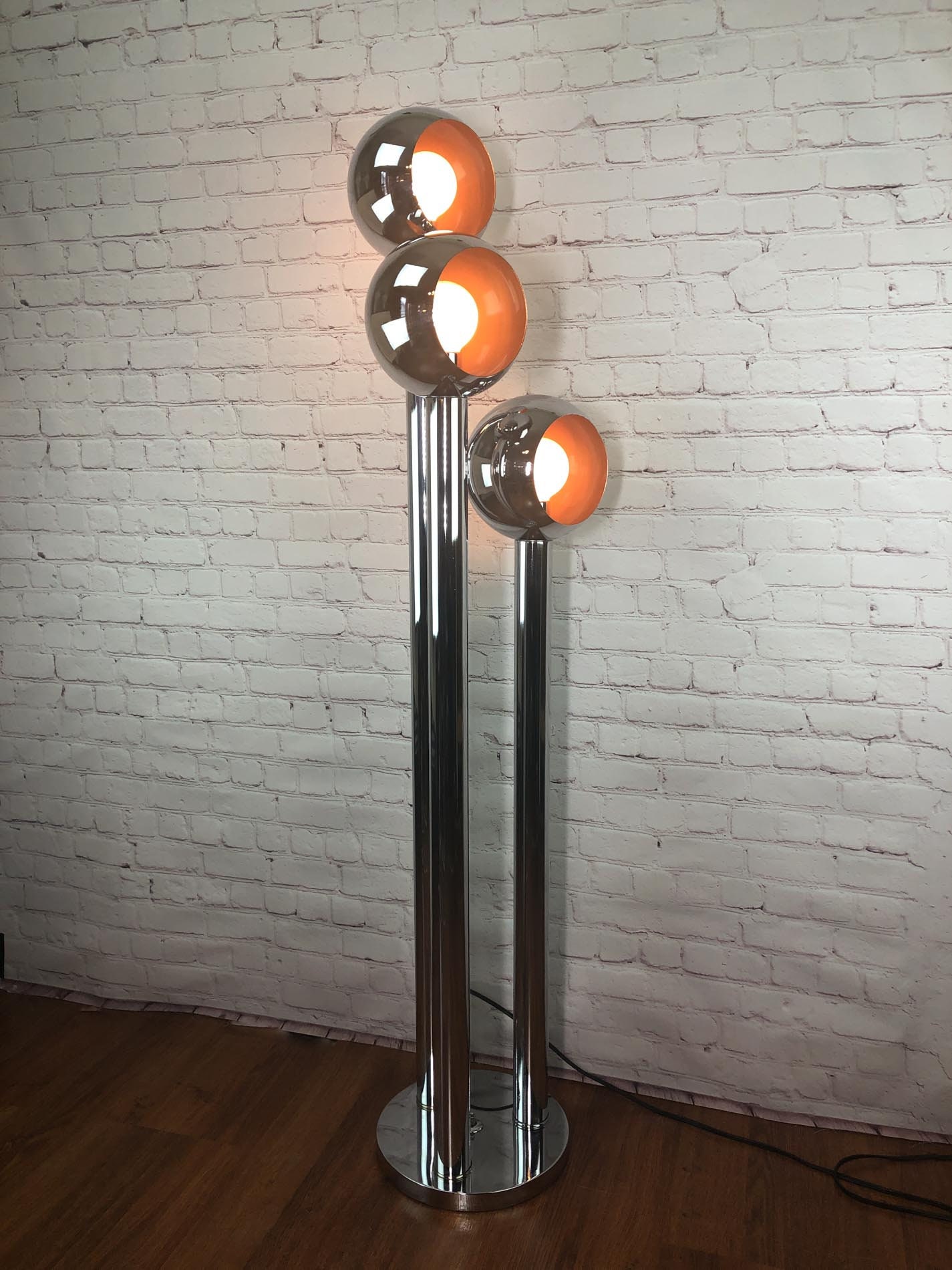 Chrome Eyeball Floor Lamp, Mid Century Chrome Floor Lamp ...