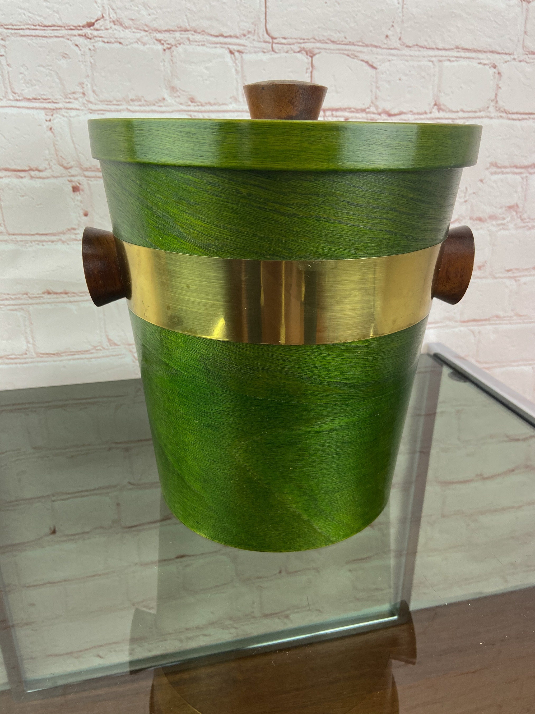 Teak Ice Bucket, Vintage Teak Ice Bucket, Mid Century Ice Bucket, Nippon Saito Ice Bucket