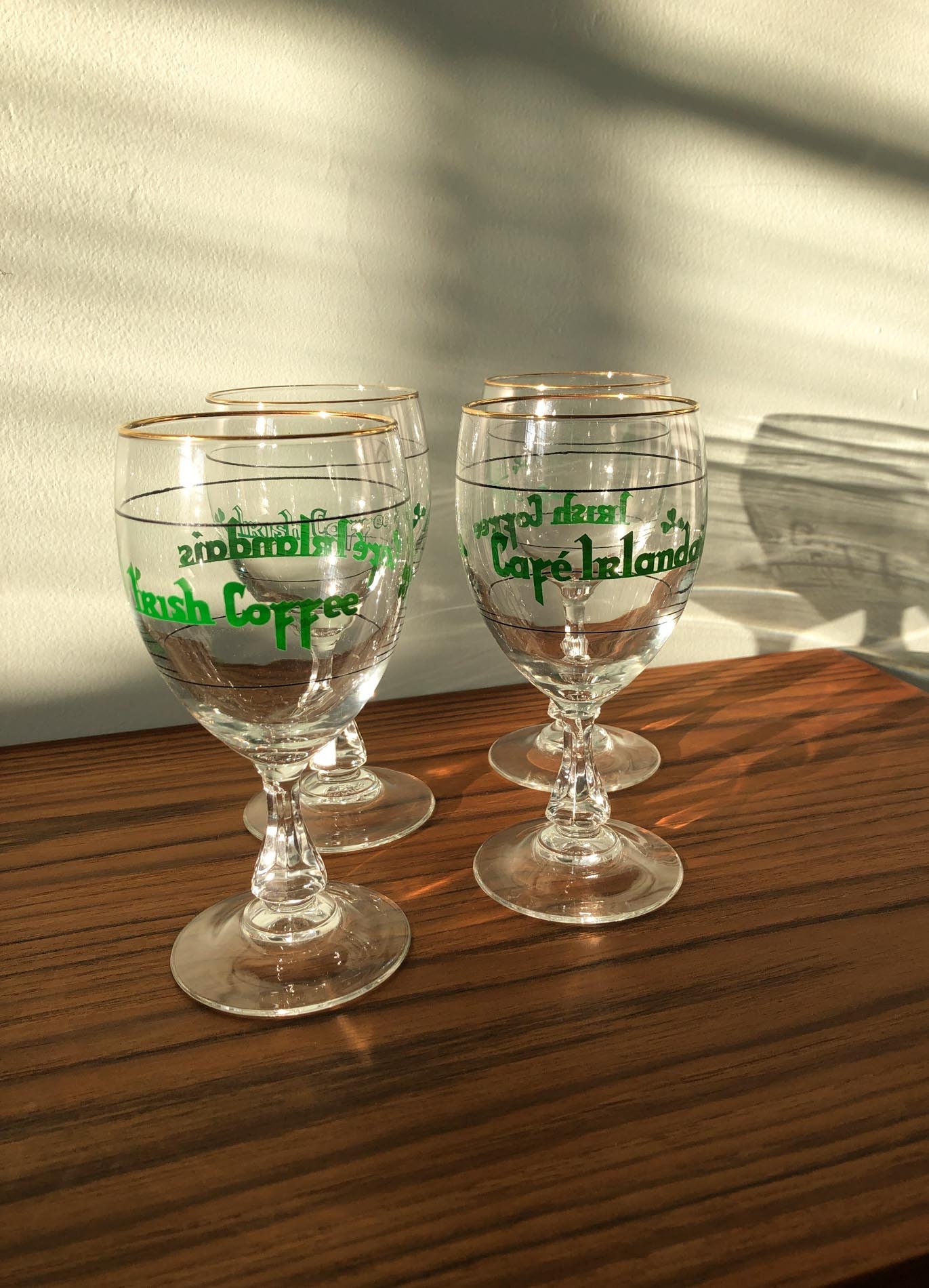 Vintage Irish Coffee Goblet Set(4), Irish Coffee Glasses, Cristal D