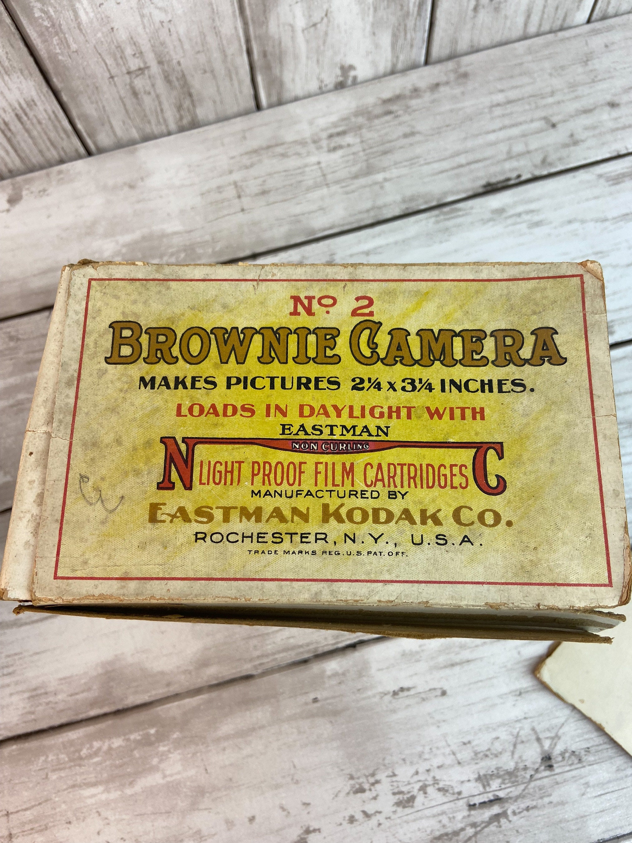 Kodak Brownie No. 2 Original Kodak Camera Box and Camera, Eastman Kodak