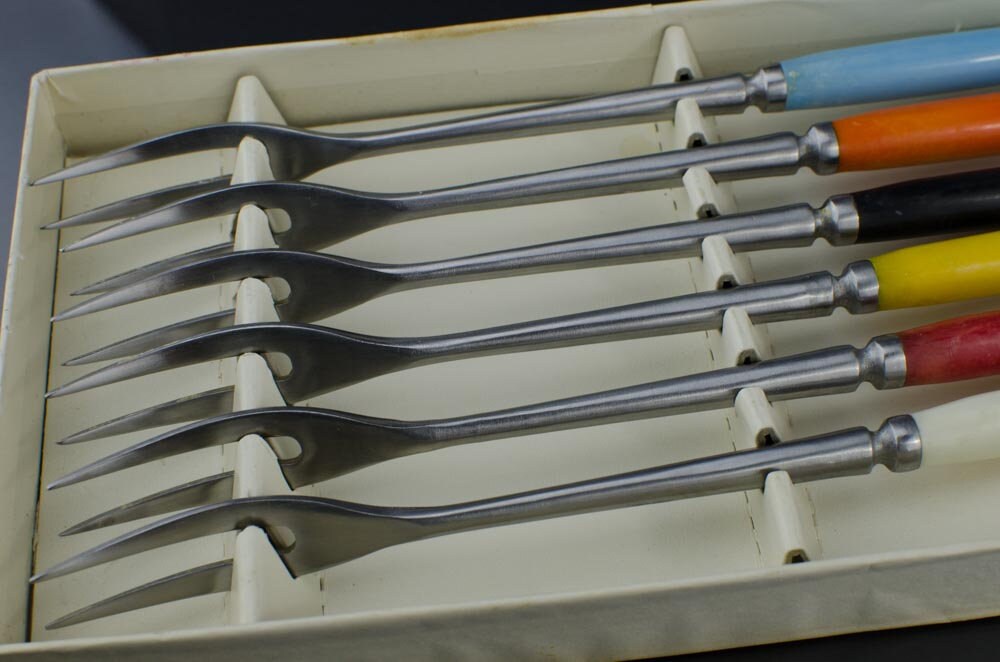 Fondue Fork Set, Imperial International Fondue Forks, Rainbow Fondue