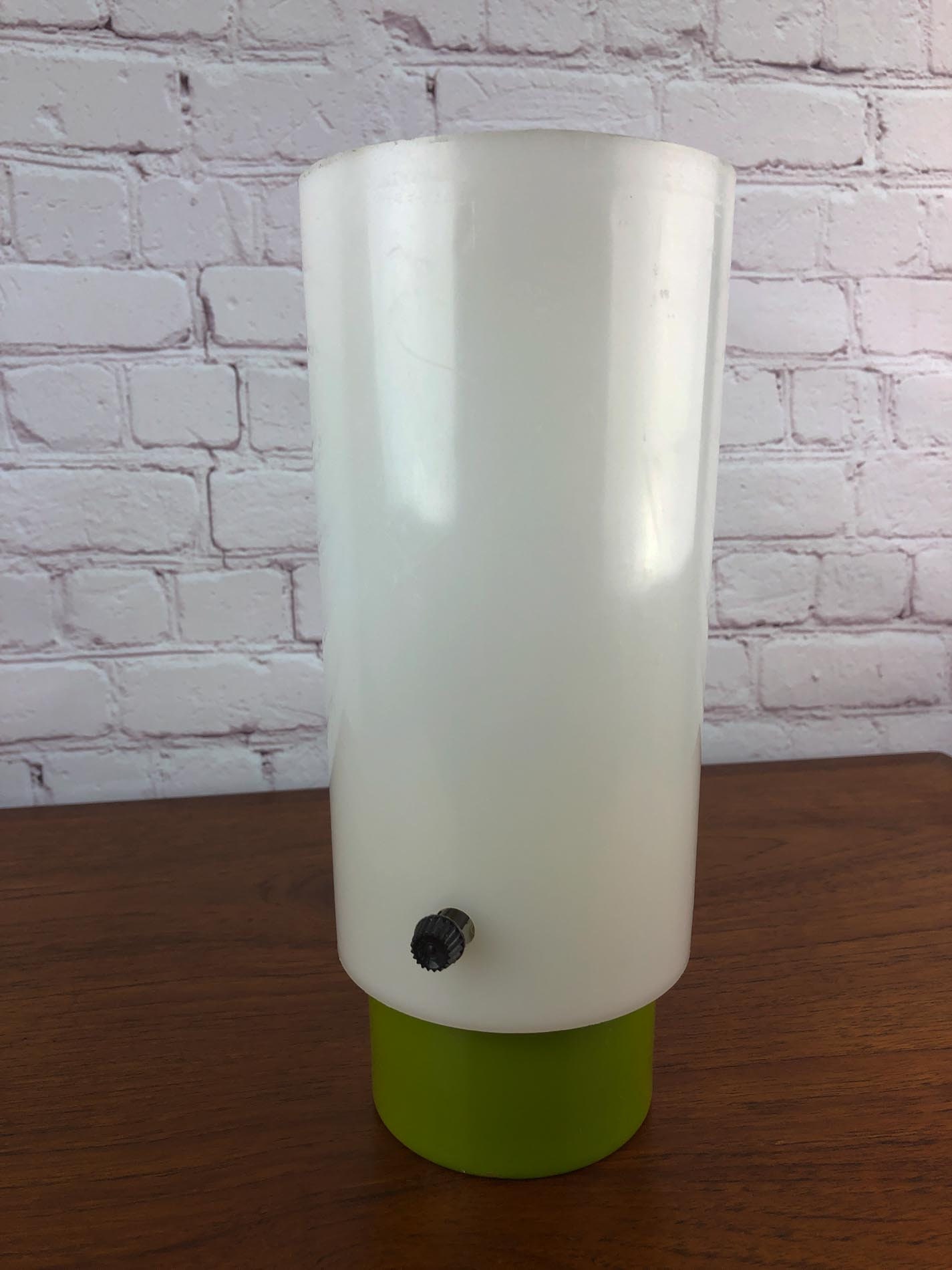 Mid Century Acrylic Table Lamp, Industrial Column Table Lamp, Clockwork