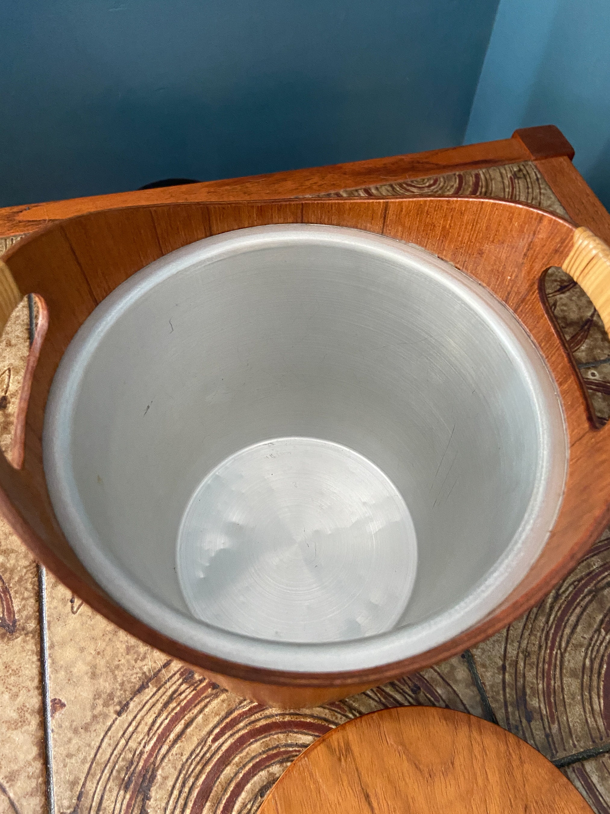 Teak Ice Bucket Vintage Teak Ice Bucket Mid Century Ice Bucket Vintage