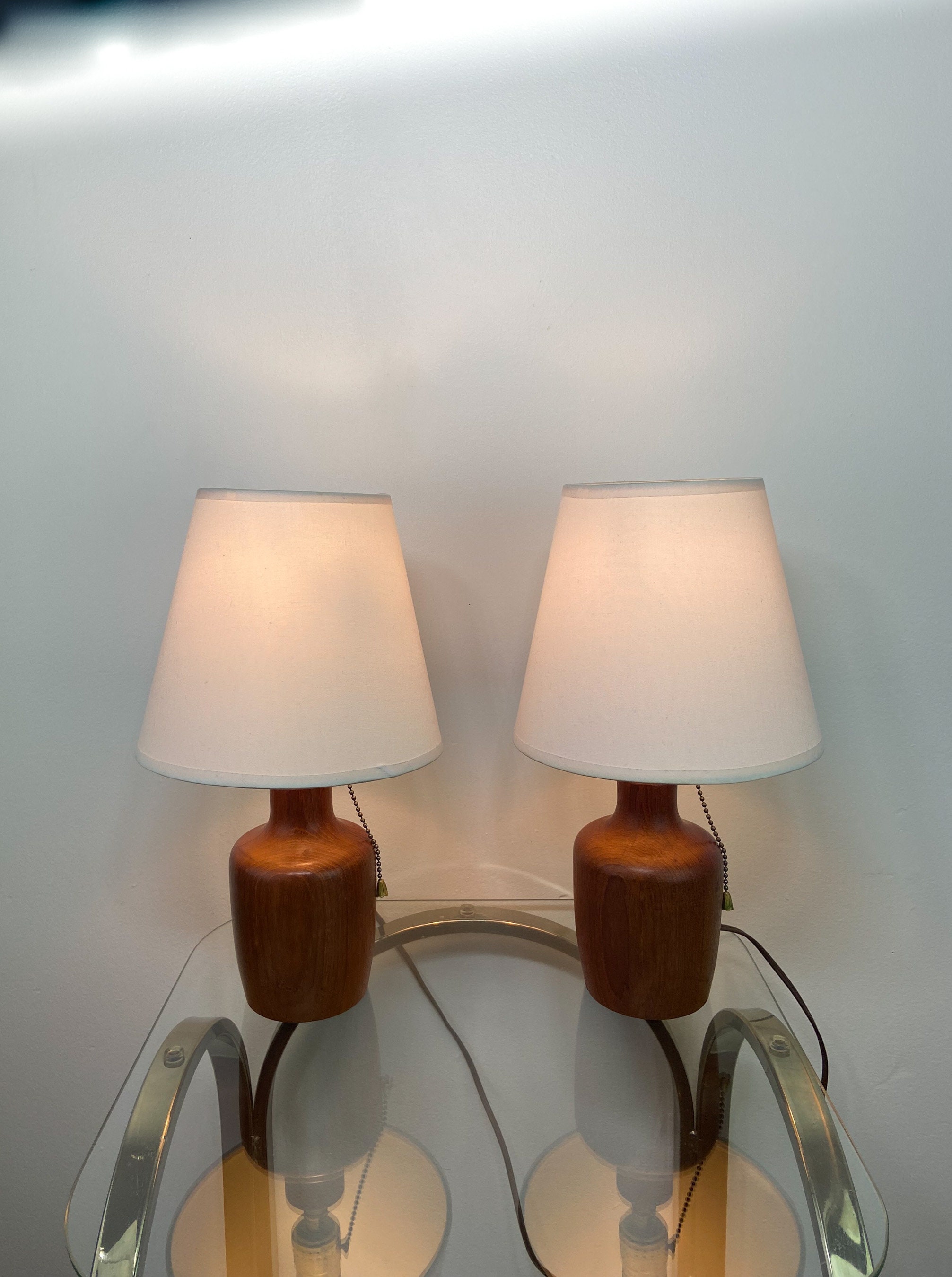 Danish Teak Table Lamps (PAIR), Mid Century Table Lamps, Solid Teak