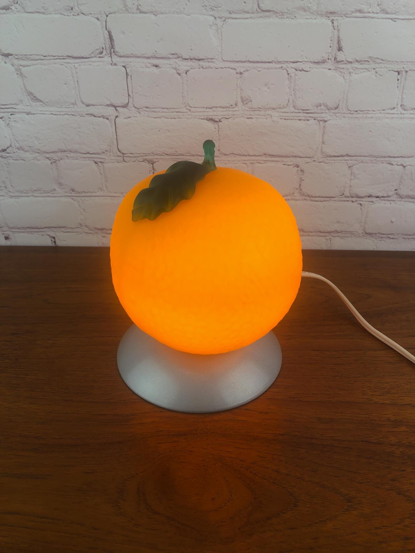 Ikea Orange Lamp, Ikea Orange Fruit Lamp, Glass Orange Lamp, Vintage