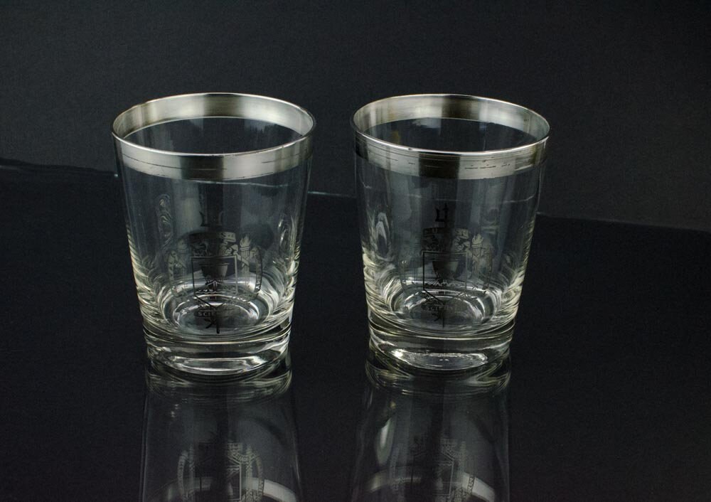 Vintage United States Naval Academy Silver Fade Rock Glasses, USNA ...