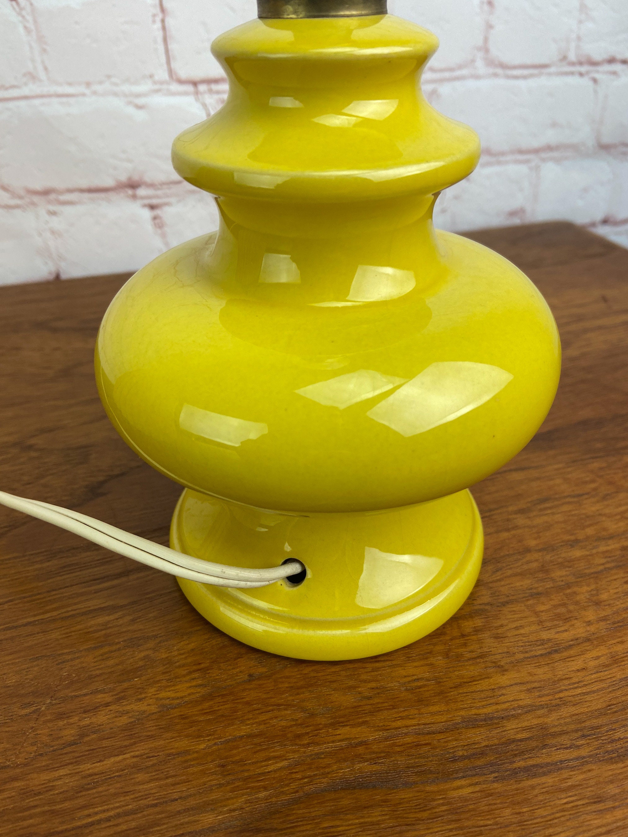Yellow Table Lamp, Yellow Ceramic Table Lamp, Small Ceramic Table Lamp