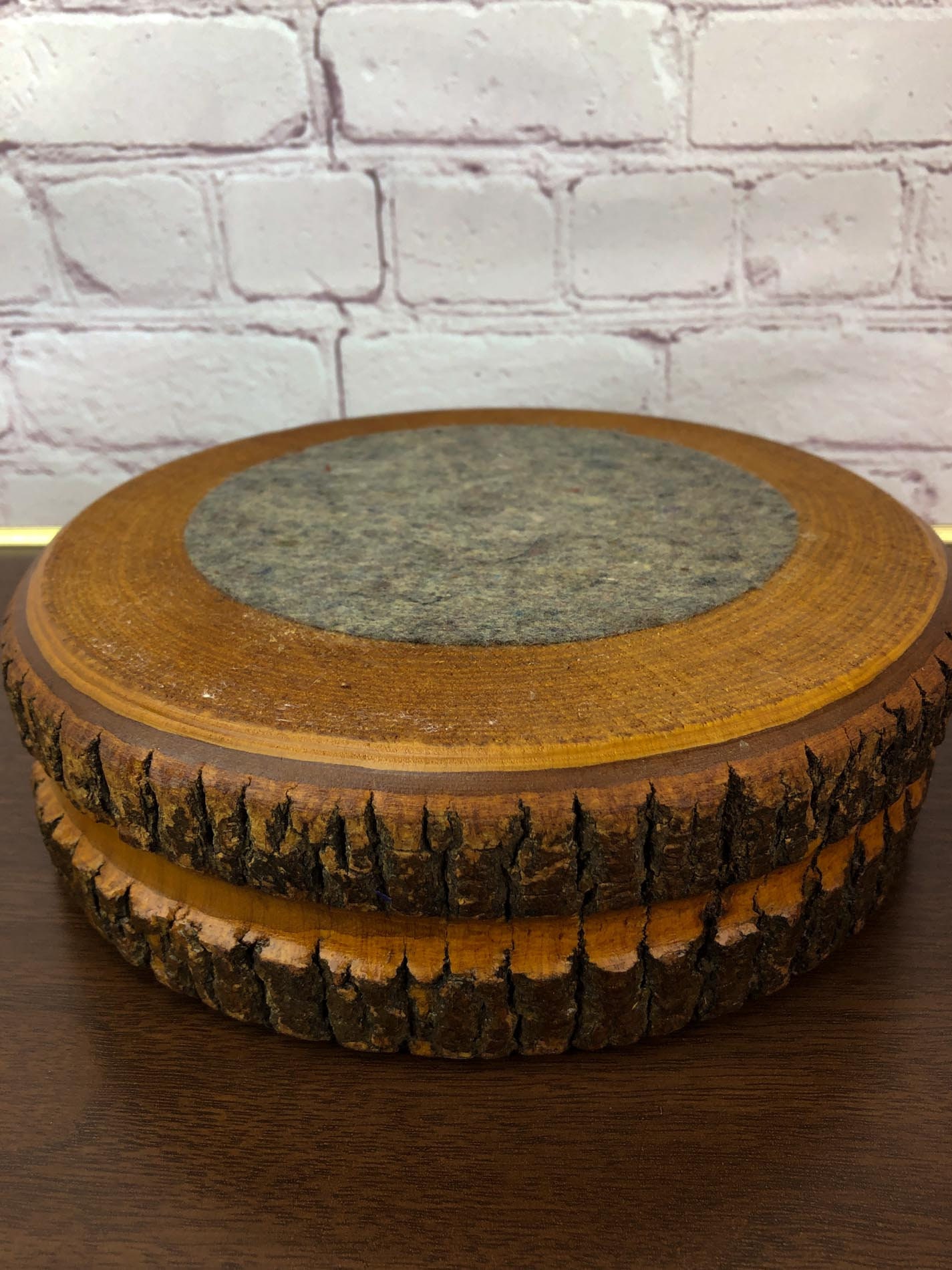 Vintage Wood Log Nut Bowl, Live Bark Edge Nut Bowl, Ellwood Rusticware