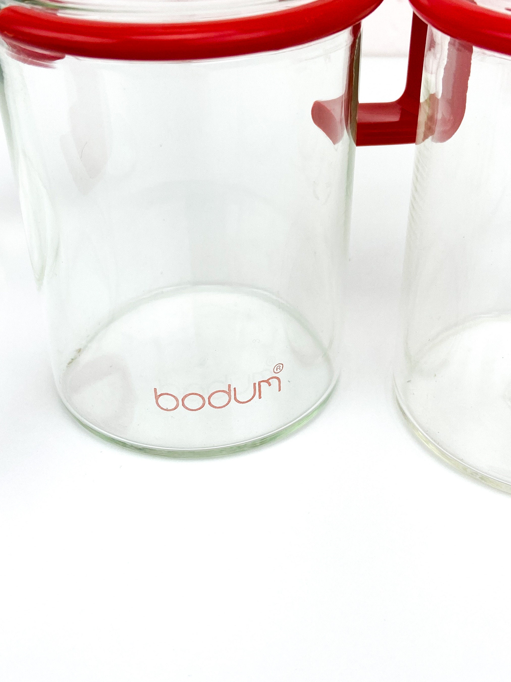 Bodum Glasses, Red Base Bodum Glasses, Picard's Tea Cup, Bodum Denmark