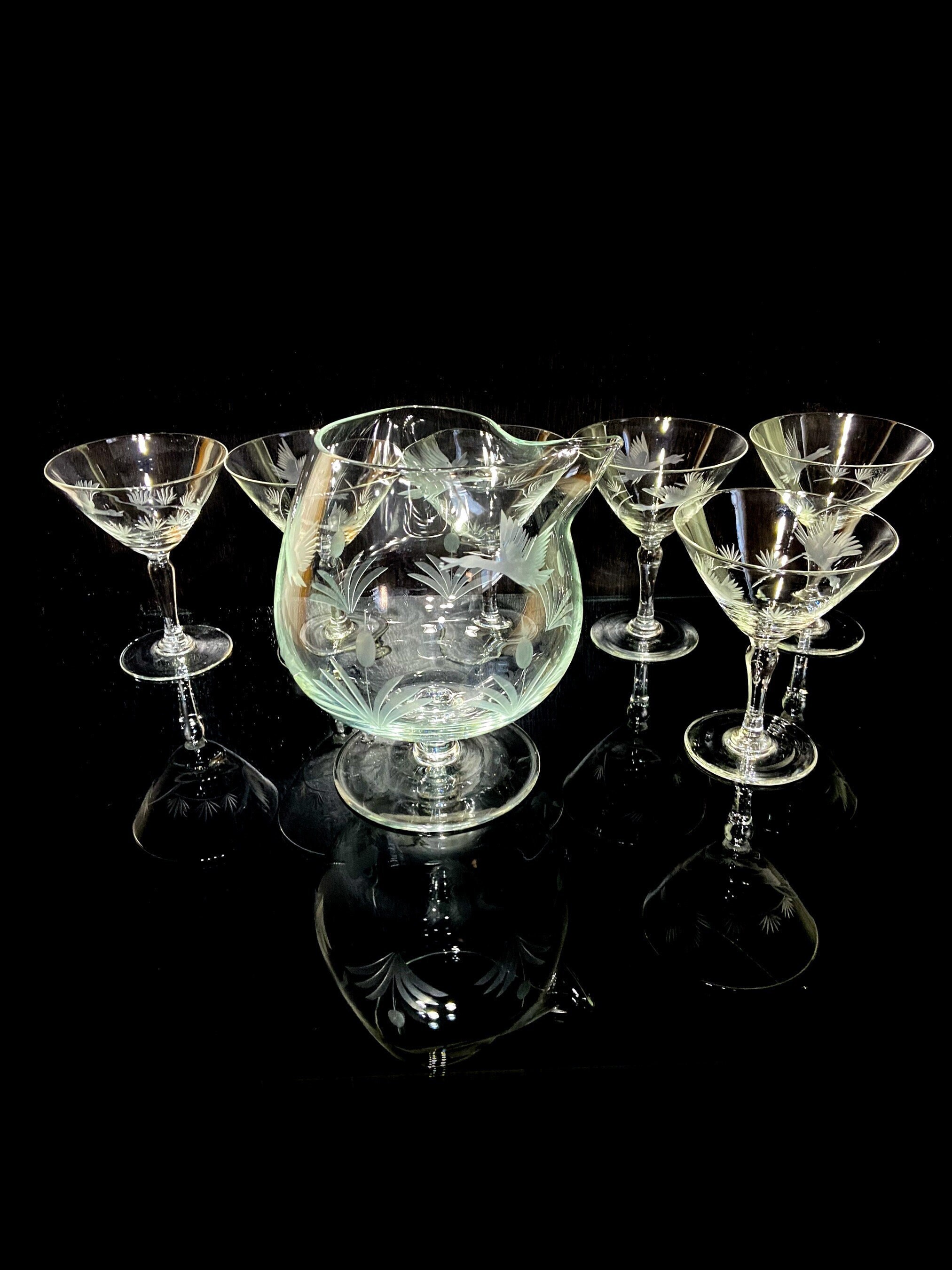 Crystal Martini Glasses, Vintage Martini Glasses, Crystal Martini