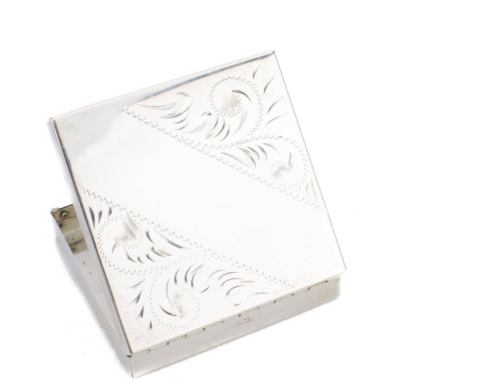 Sterling Silver Compact Mirror / Art Nouveau Compact by Dorel, Montreal