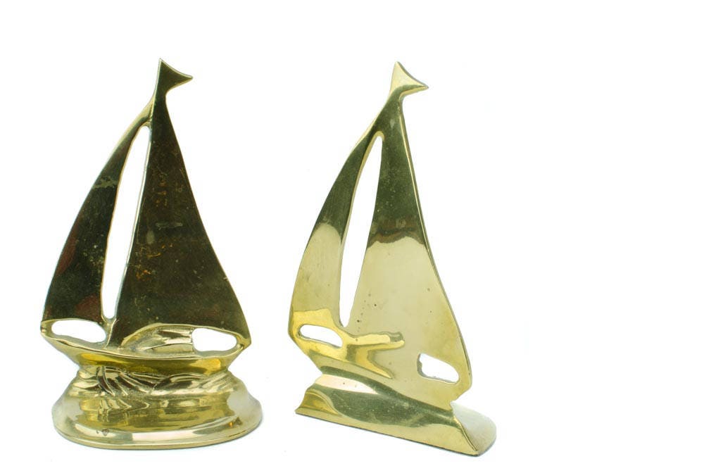 Brass Sailboat Bookends