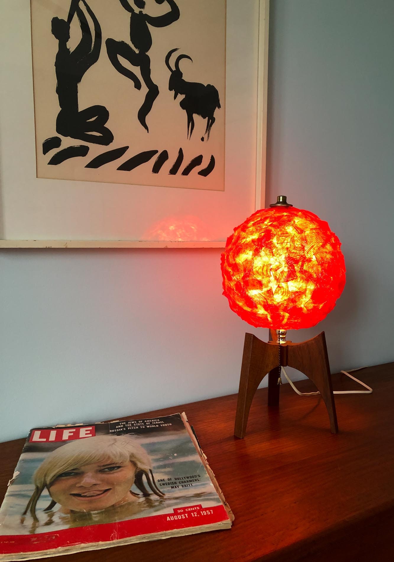 Lucite Table Lamp Spaghetti Vintage