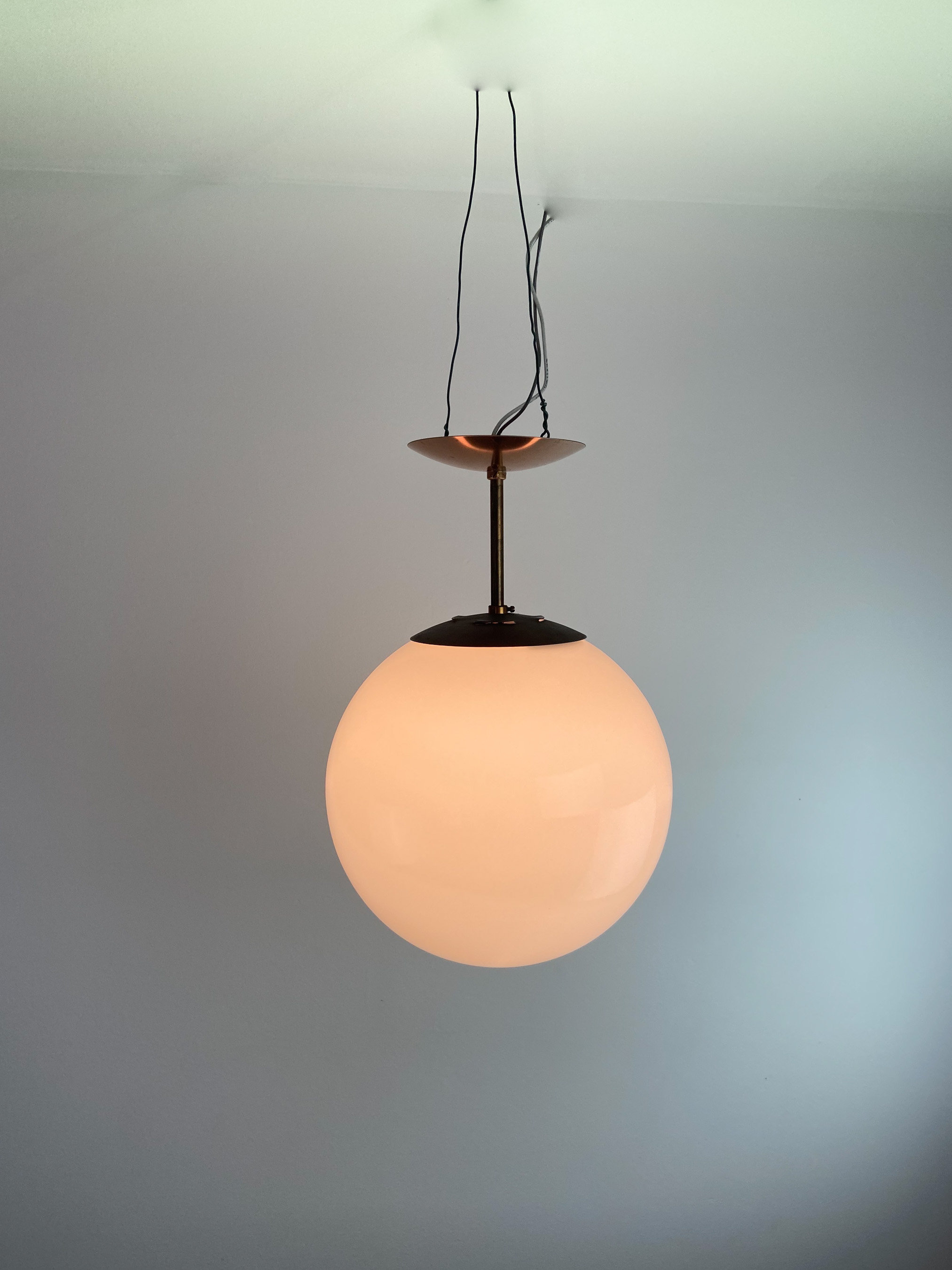 Mid Century Light Fixture. MCM Post Modern Ceiling Pendant Globe Light Fixture, MCM Globe Fixture