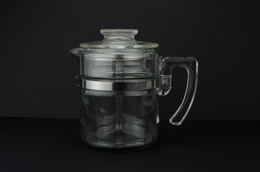 Pyrex Glass 4 Cup Coffee Percolator Bowl Handle & Lid ONLY 
