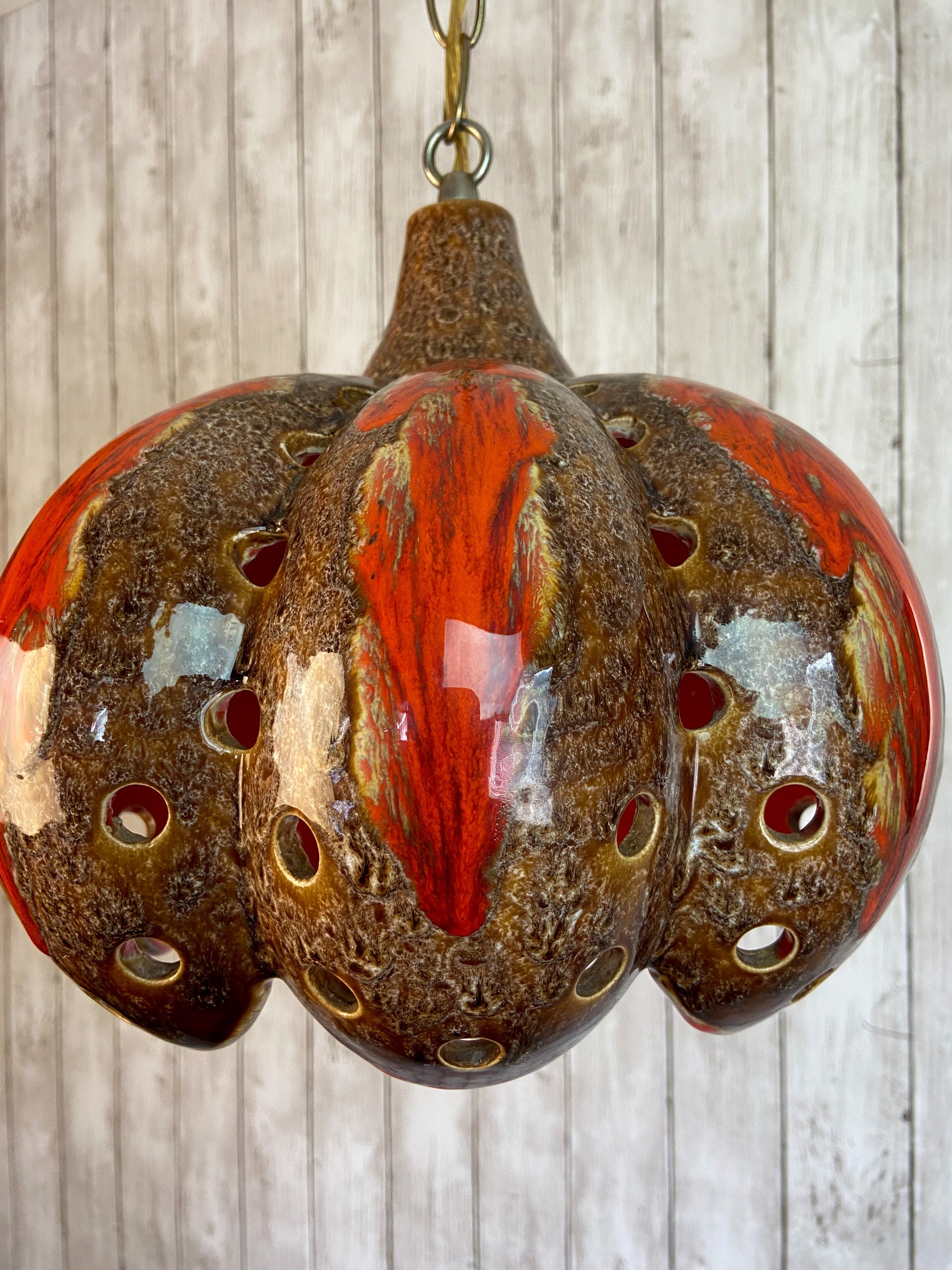 Mid Century Ceramic Swag Lamp, Mid Century Modern Swag, Boho Swag Lamp