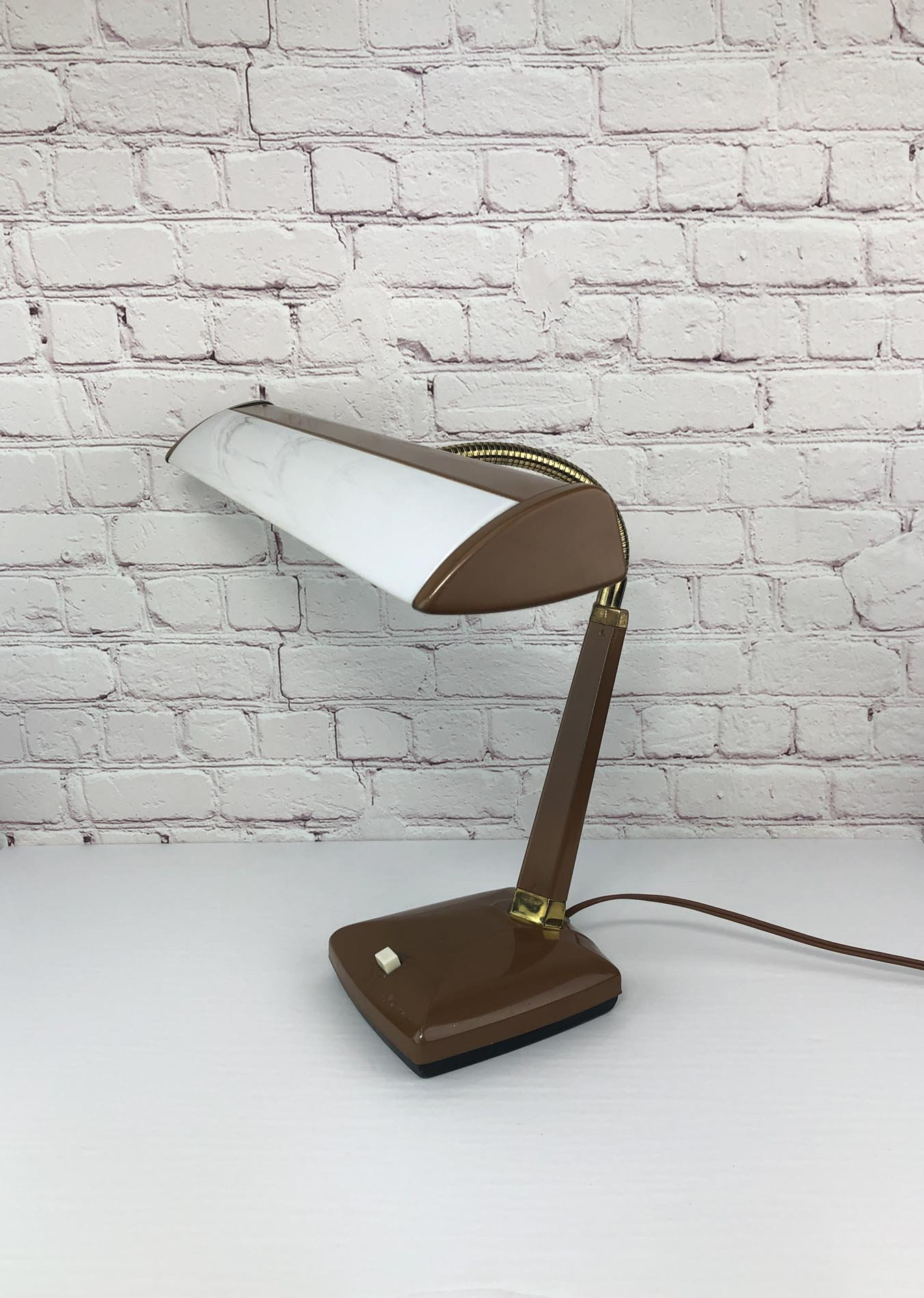 Gooseneck Desk Lamp, Vintage Fluorescent Desk Lamp, AviationStyle Desk