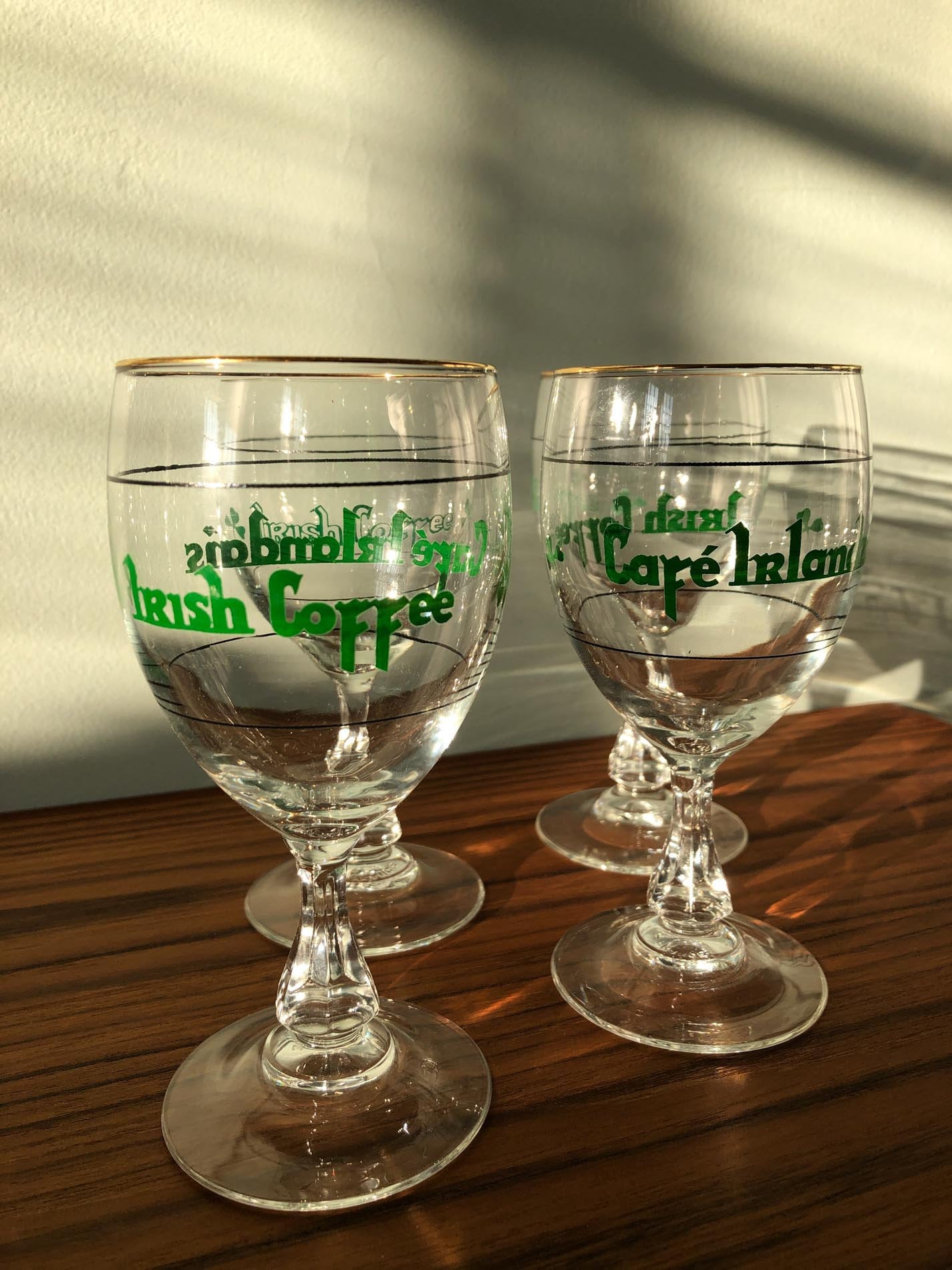Vintage Irish Coffee Goblet Set(4), Irish Coffee Glasses, Cristal D