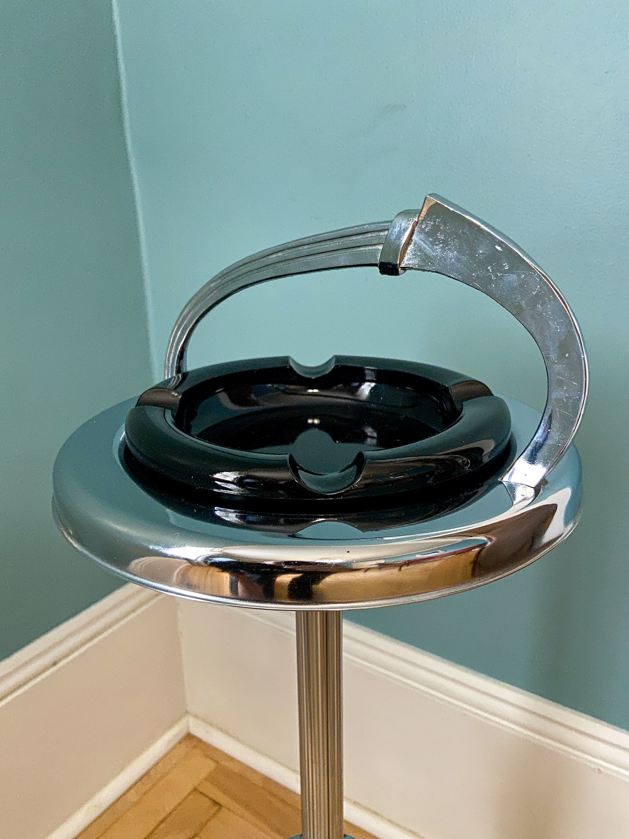 Vintage Standing Ashtray Vintage Chrome Ashtray Ashtray Stand Vintage Chrome Standing Ashtray