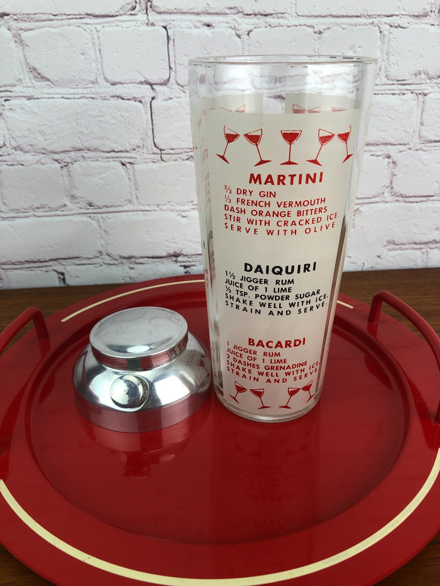 Vintage Cocktail Shaker, Recipe Cocktail Shaker, Vintage Cocktail Shaker, Mid Century Cocktail