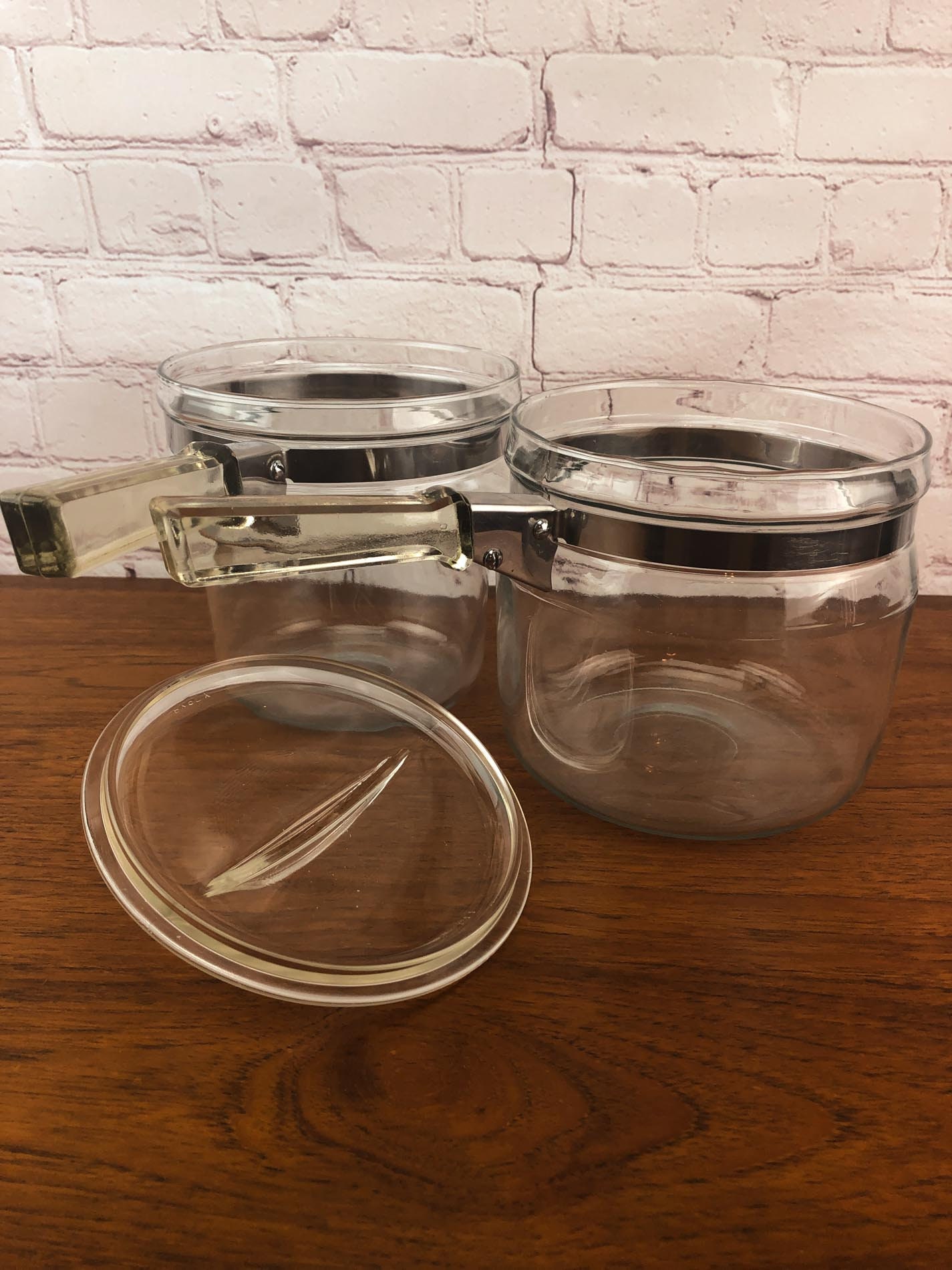 Pyrex Double Boiler, Flameware Double Boiler, Vintage Pyrex Boiler