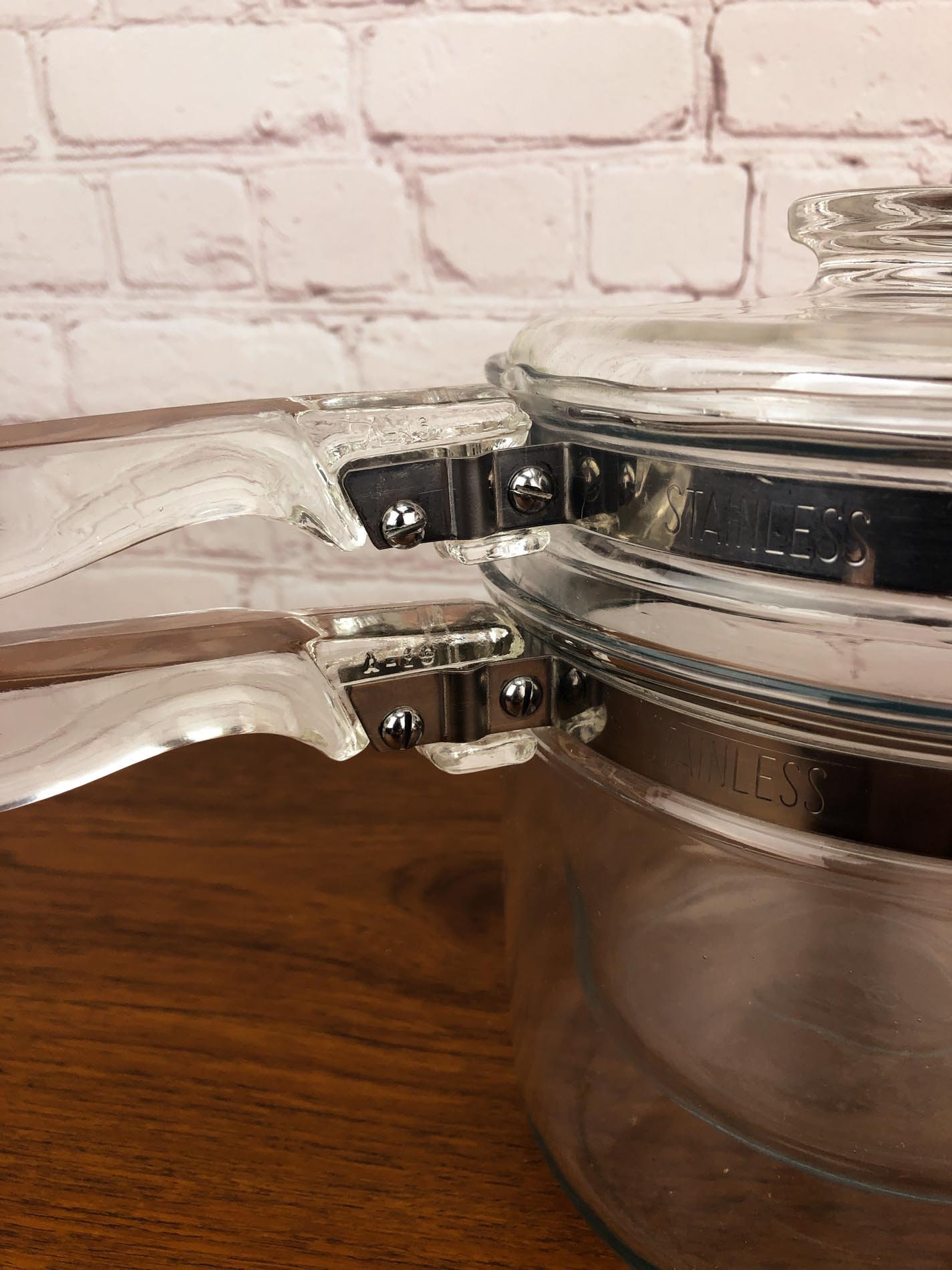 Pyrex Double Boiler, Flameware Double Boiler, Vintage Pyrex Boiler