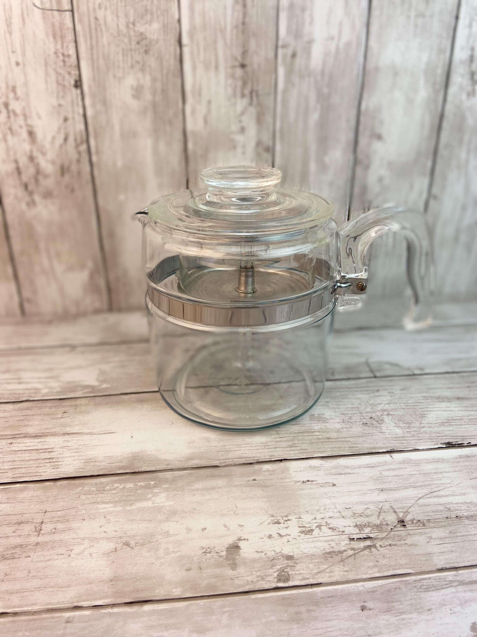 Pyrex 6 Cup Percolator Clear Glass Percolator 7756B Pyrex Flameware