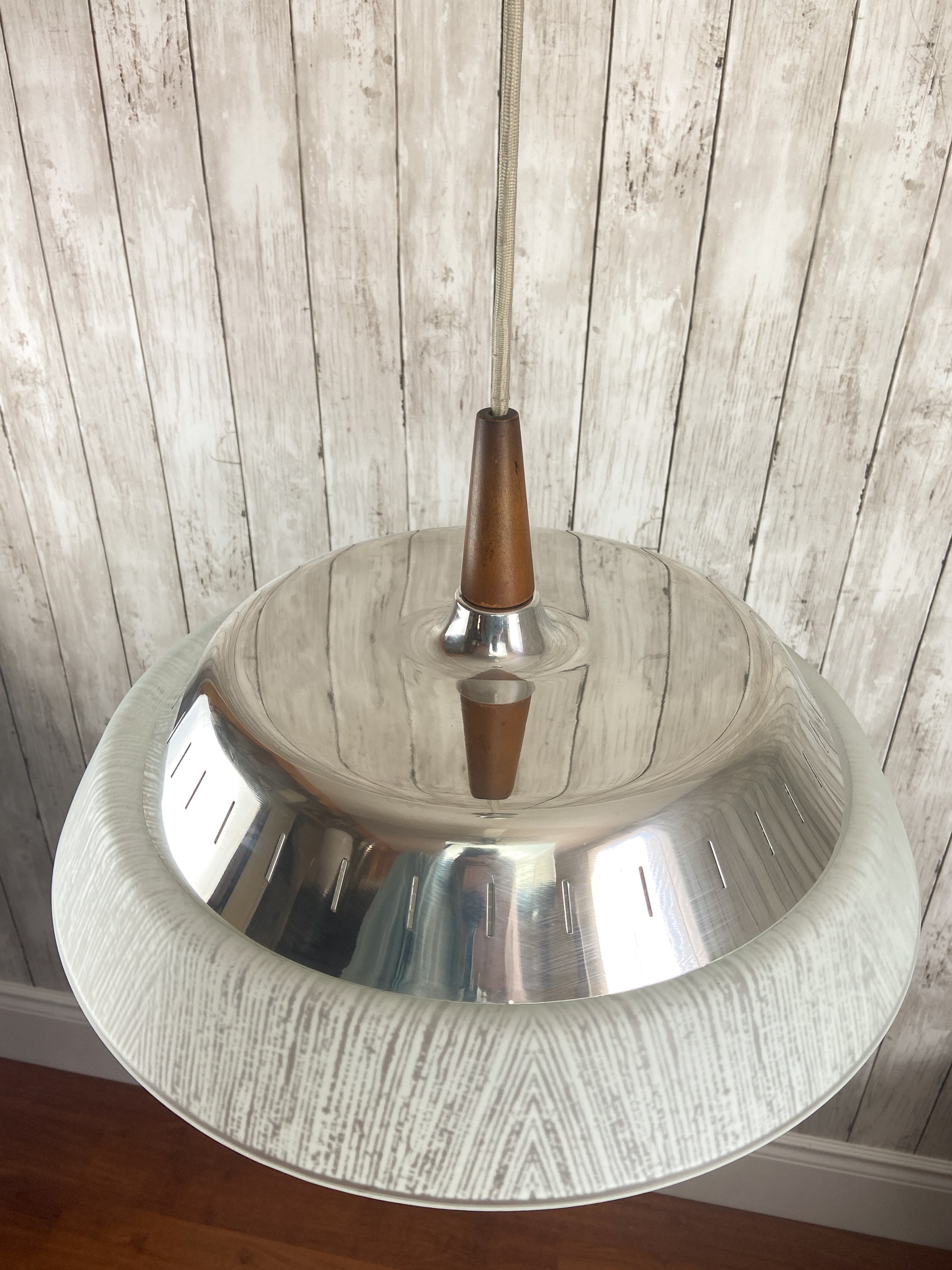 Pull Down Light Fixture Flying Saucer Ceiling Light Vintage Retractable